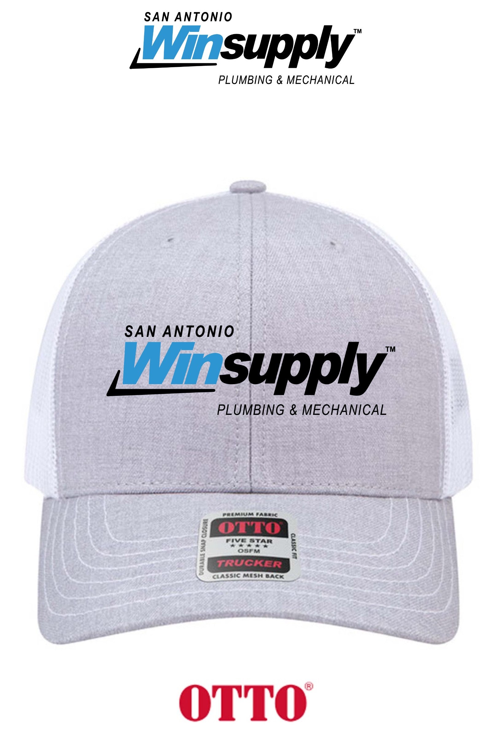 **BULK BUY SPECIAL** OTTO CAP® 6 Panel Mid Profile Mesh Back Trucker Hat - San Antonio Winsupply
