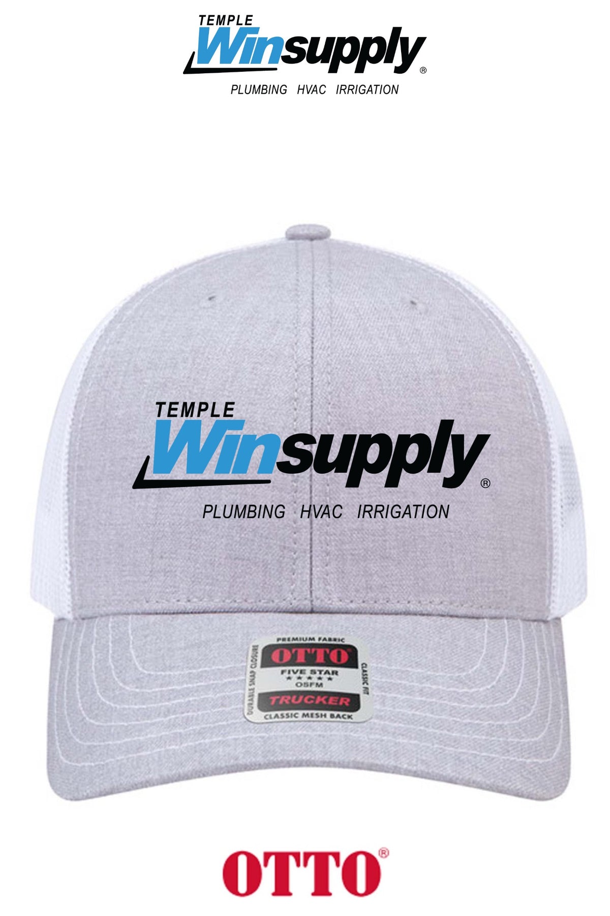**BULK BUY SPECIAL** OTTO CAP® 6 Panel Mid Profile Mesh Back Trucker Hat - Temple Winsupply