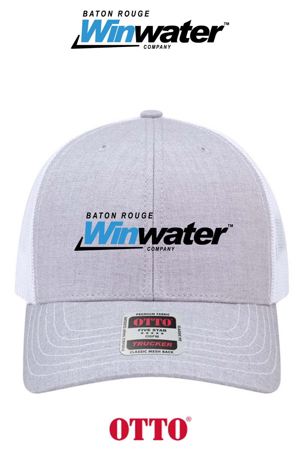 **BULK BUY SPECIAL** OTTO CAP® 6 Panel Mid Profile Mesh Back Trucker Hat - Baton Rouge Winwater