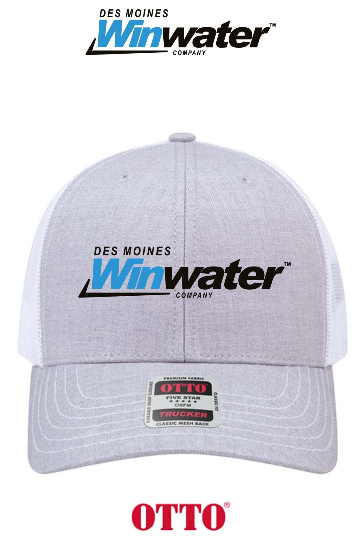 **BULK BUY SPECIAL** OTTO CAP® 6 Panel Mid Profile Mesh Back Trucker Hat - Winwater Des Moines