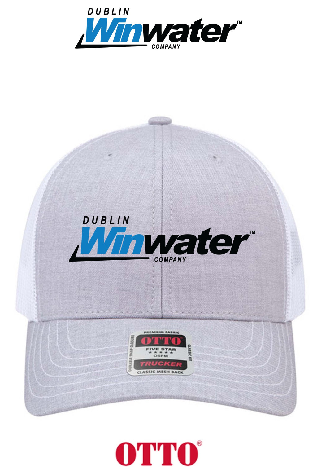 **BULK BUY SPECIAL** OTTO CAP® 6 Panel Mid Profile Mesh Back Trucker Hat - Dublin Winwater