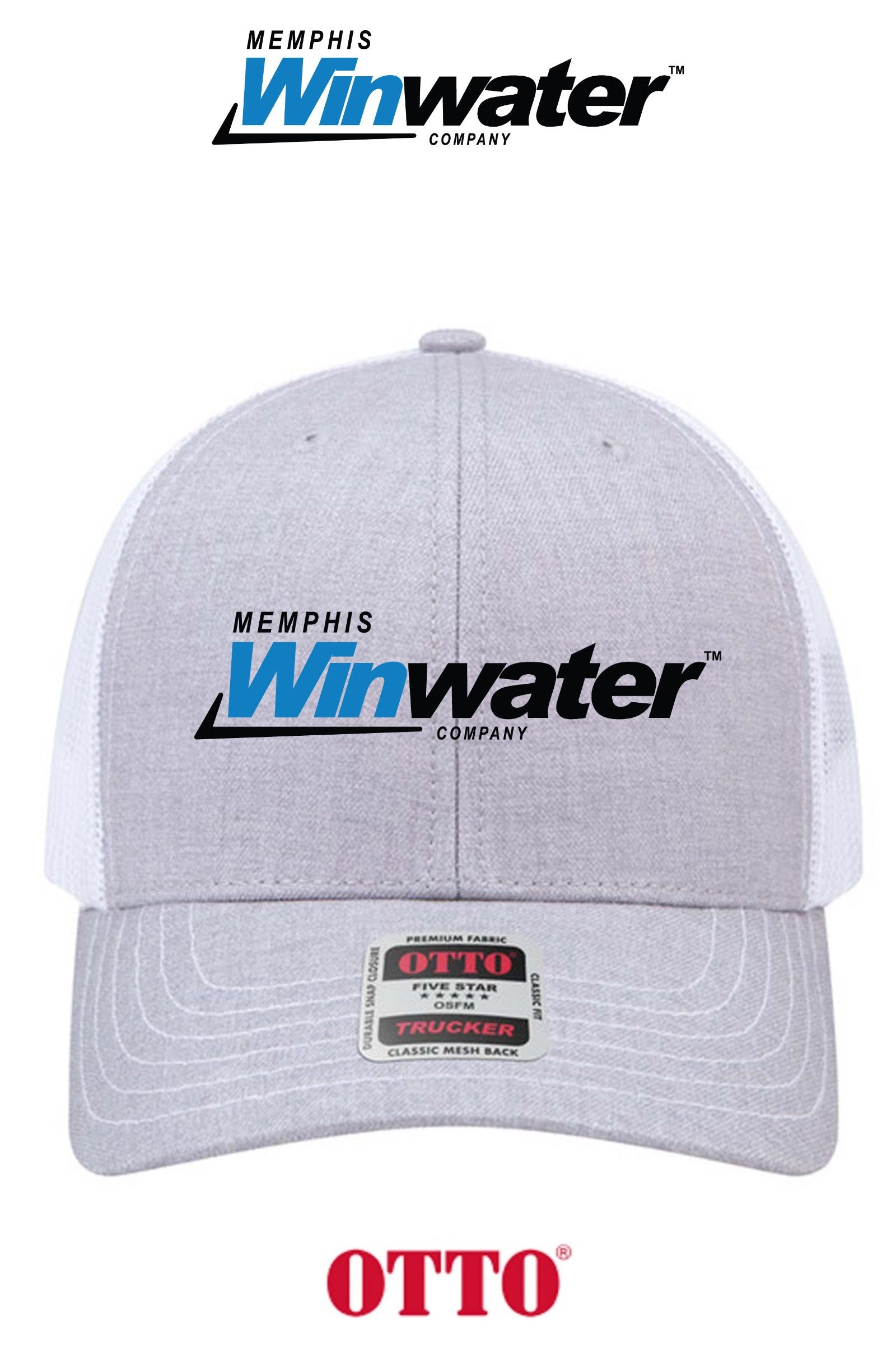 **BULK BUY SPECIAL** OTTO CAP® 6 Panel Mid Profile Mesh Back Trucker Hat - Memphis Winwater
