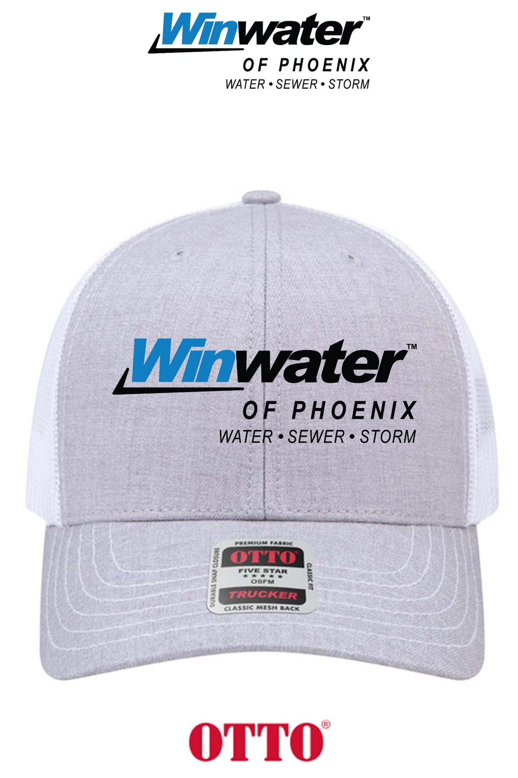 **BULK BUY SPECIAL** OTTO CAP® 6 Panel Mid Profile Mesh Back Trucker Hat - Winwater of Phoenix
