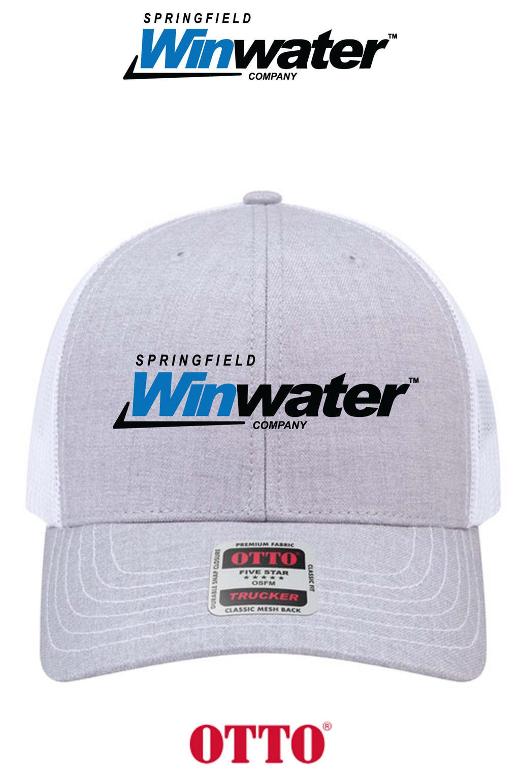 **BULK BUY SPECIAL** OTTO CAP® 6 Panel Mid Profile Mesh Back Trucker Hat - Springfield Winwater