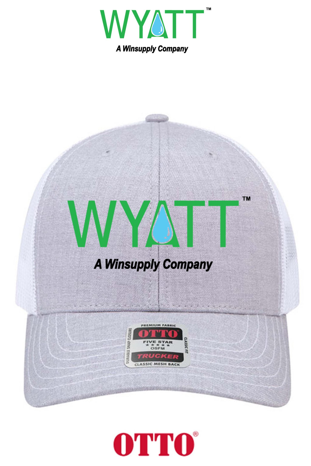 **BULK BUY SPECIAL** OTTO CAP® 6 Panel Mid Profile Mesh Back Trucker Hat - Wyatt Irrigation of Santa Rosa