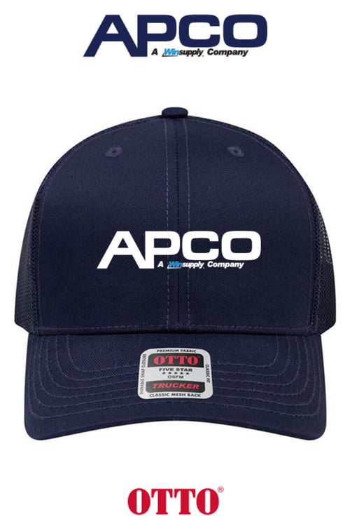 **BULK BUY SPECIAL** OTTO CAP® 6 Panel Mid Profile Mesh Back Trucker Hat - APCO Supply - Indianapolis