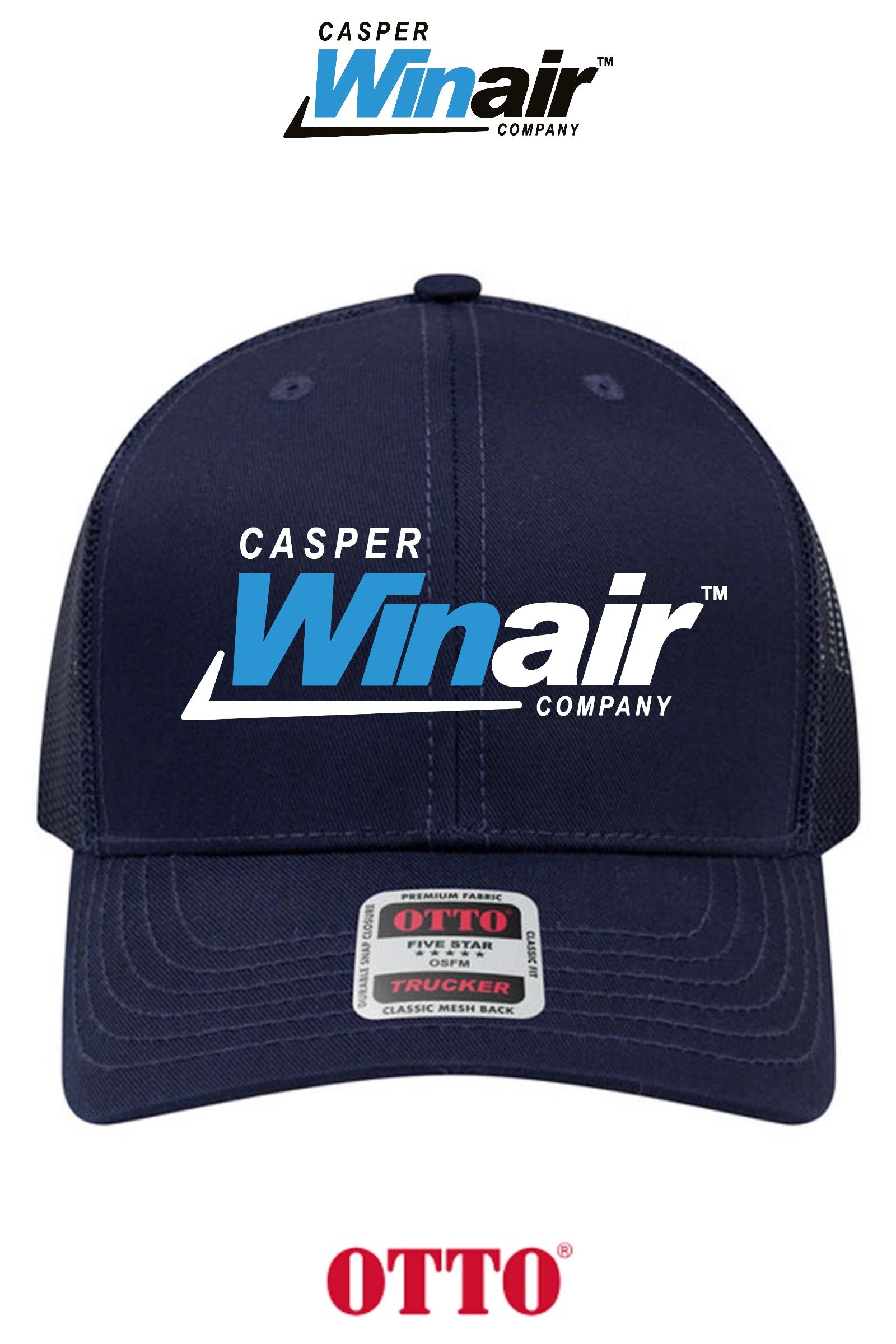 **BULK BUY SPECIAL** OTTO CAP® 6 Panel Mid Profile Mesh Back Trucker Hat - Casper Winair
