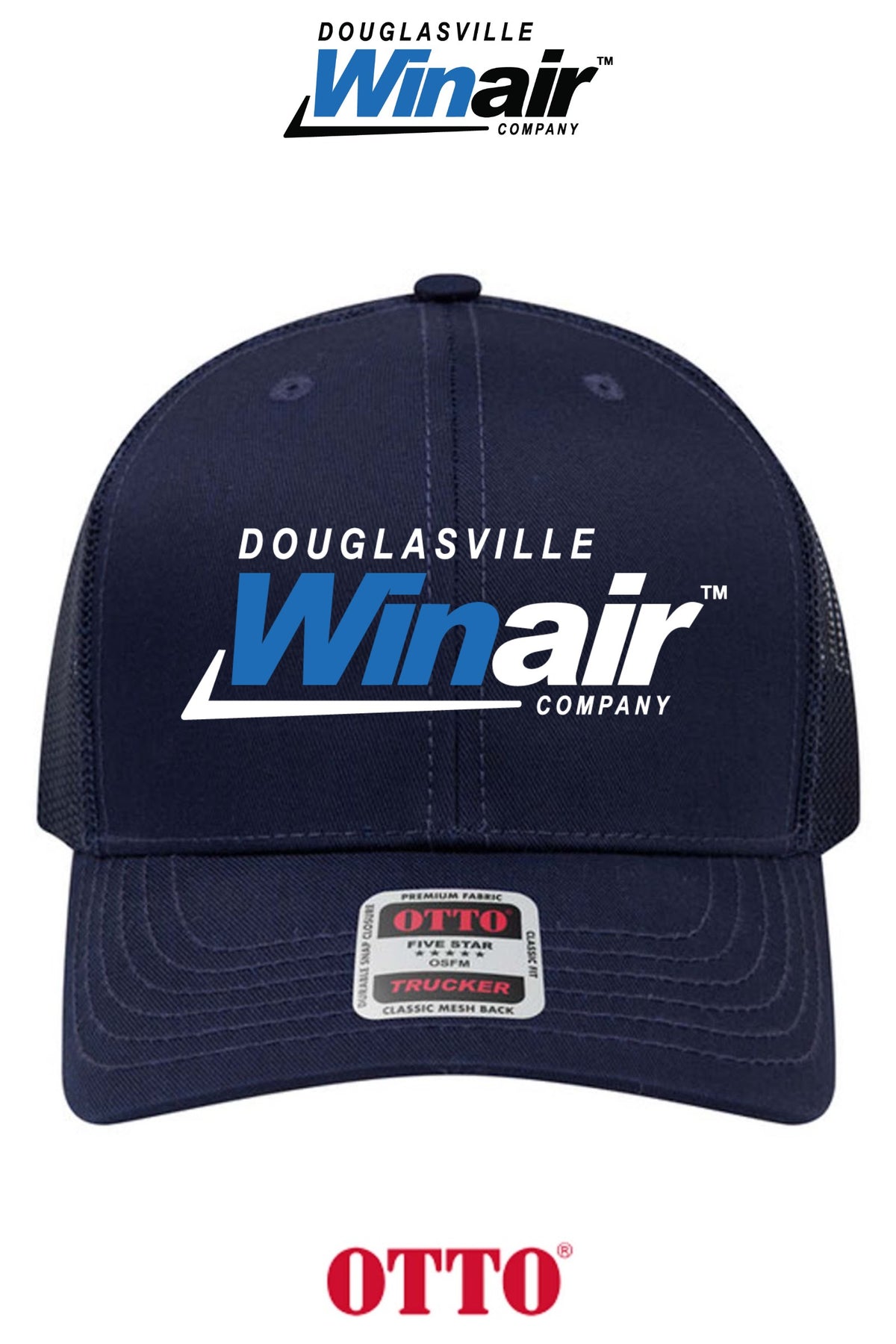 **BULK BUY SPECIAL** OTTO CAP® 6 Panel Mid Profile Mesh Back Trucker Hat - Douglasville Winair