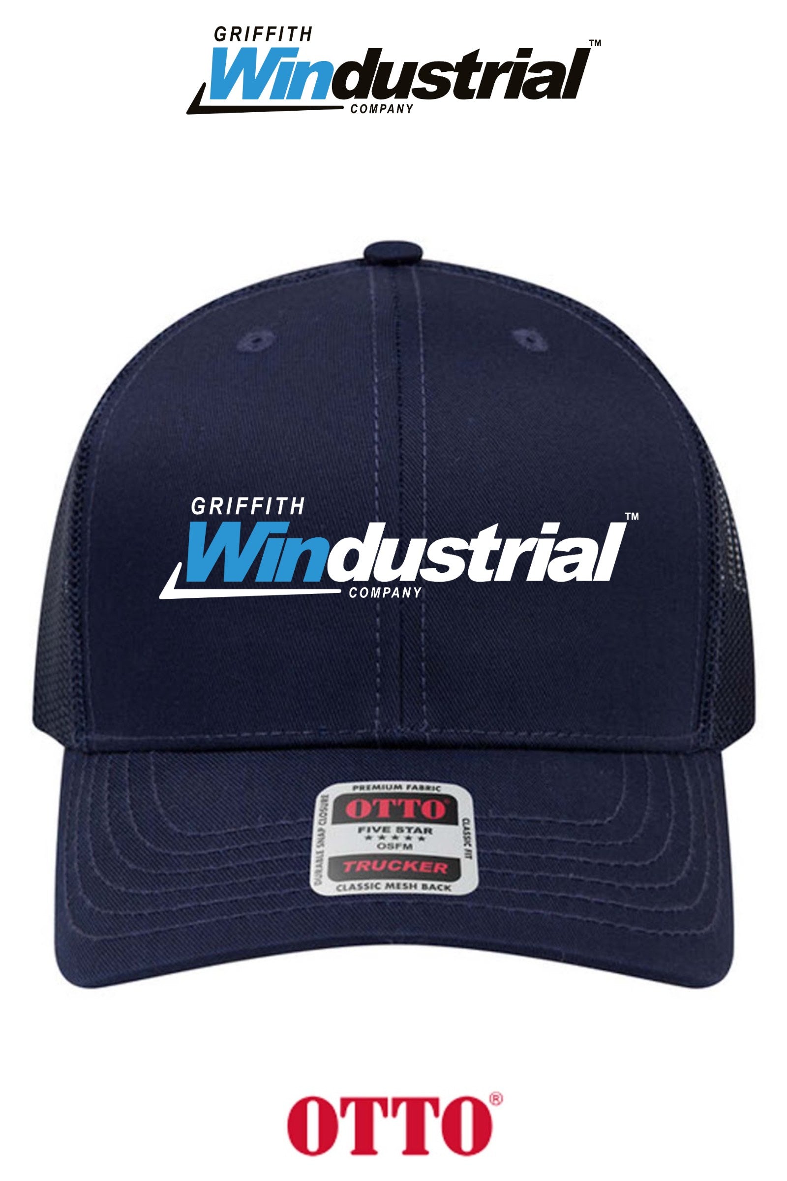 **BULK BUY SPECIAL** OTTO CAP® 6 Panel Mid Profile Mesh Back Trucker Hat - Griffith Windustrial