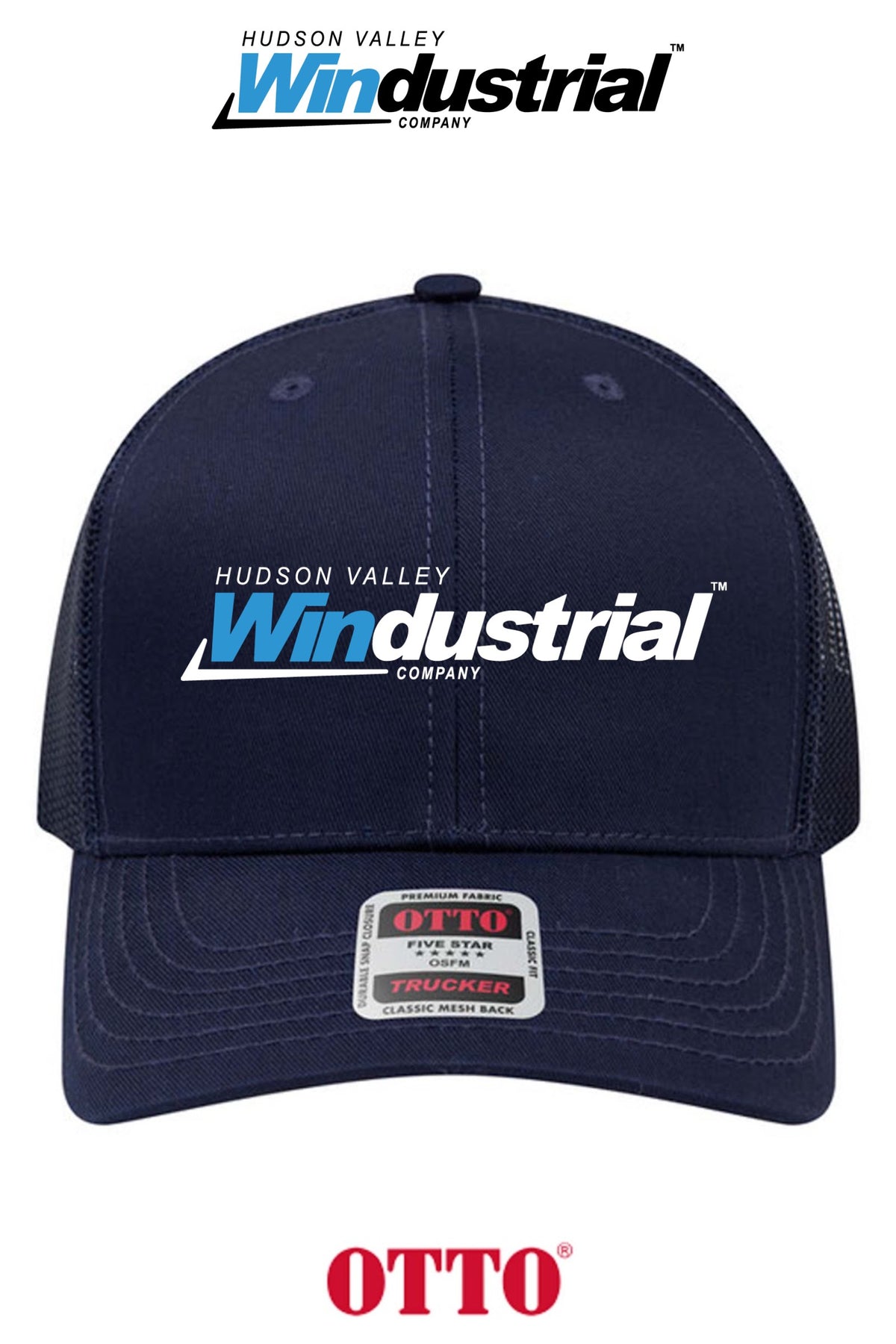 **BULK BUY SPECIAL** OTTO CAP® 6 Panel Mid Profile Mesh Back Trucker Hat - Hudson Valley Windustrial