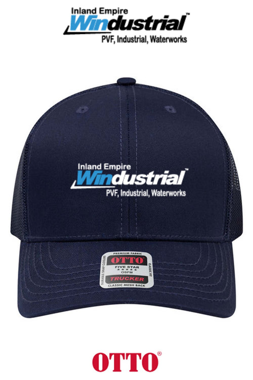 **BULK BUY SPECIAL** OTTO CAP® 6 Panel Mid Profile Mesh Back Trucker Hat - Inland Empire Windustrial