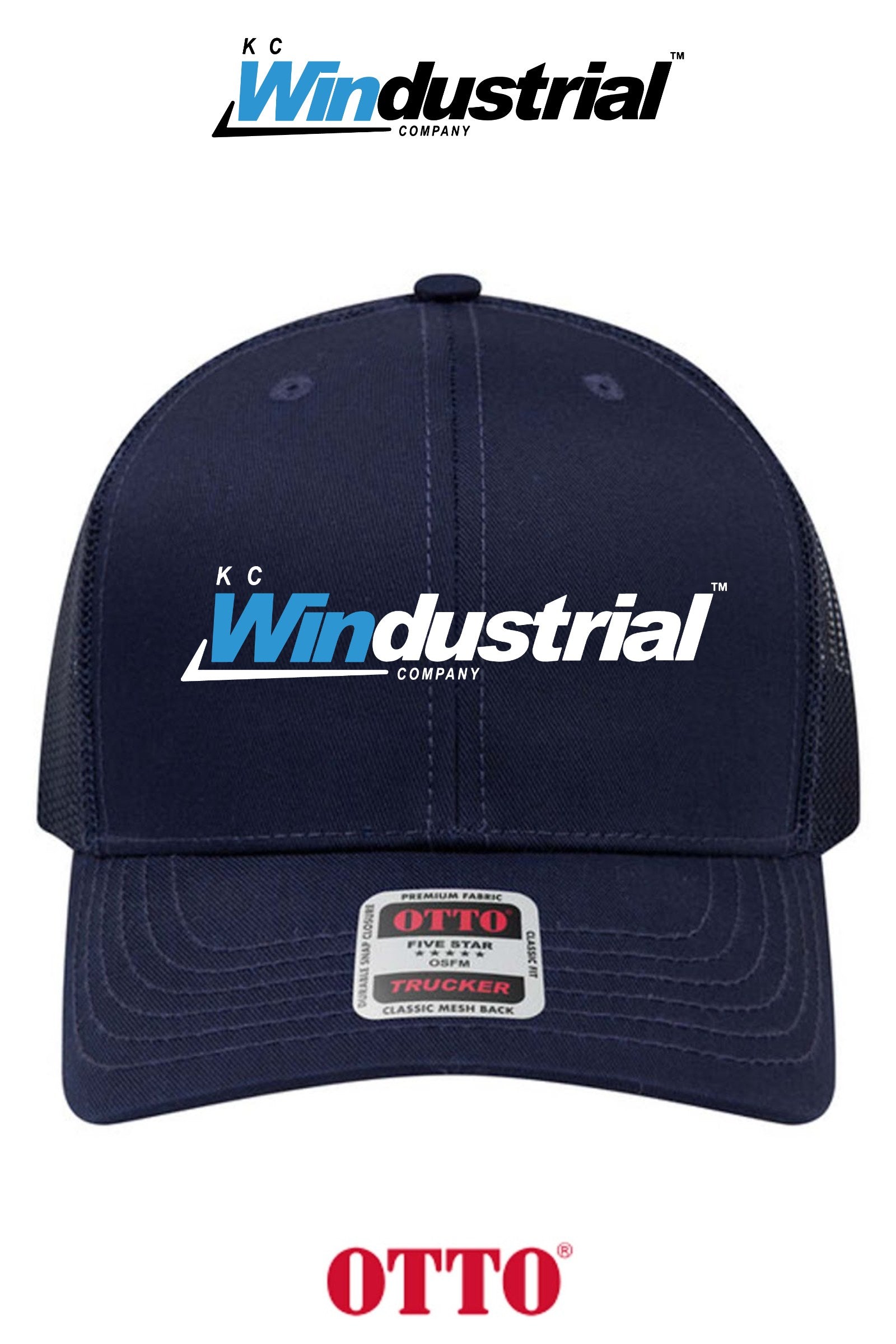 **BULK BUY SPECIAL** OTTO CAP® 6 Panel Mid Profile Mesh Back Trucker Hat - KC Windustrial