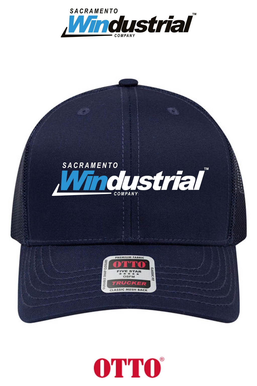 **BULK BUY SPECIAL** OTTO CAP® 6 Panel Mid Profile Mesh Back Trucker Hat - Sacramento Windustrial