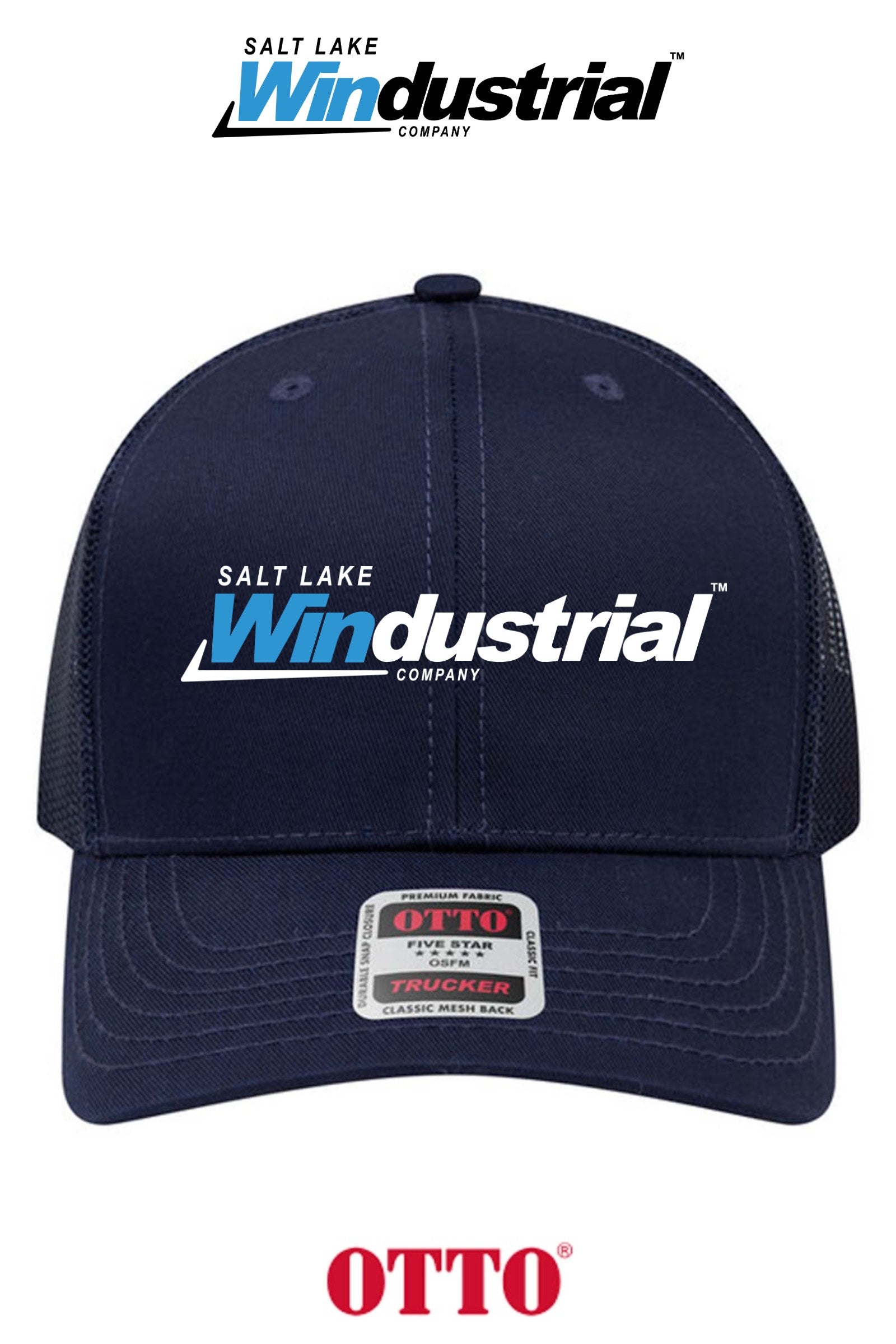 **BULK BUY SPECIAL** OTTO CAP® 6 Panel Mid Profile Mesh Back Trucker Hat - Salt Lake Windustrial