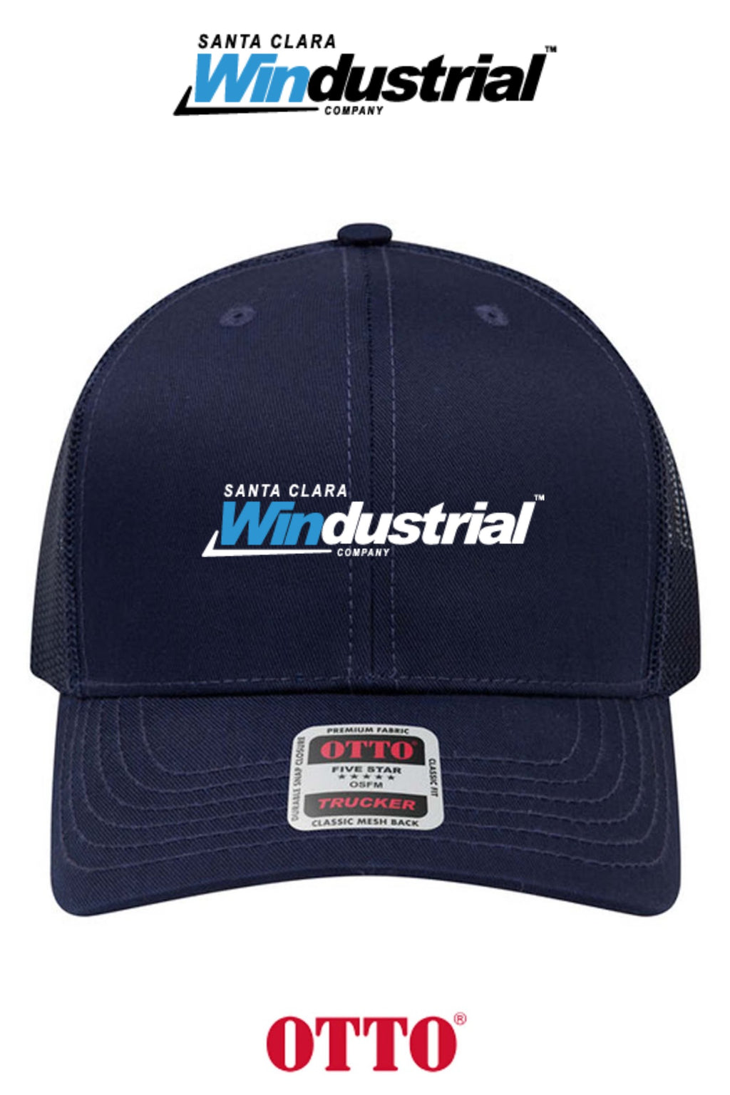 **BULK BUY SPECIAL** OTTO CAP® 6 Panel Mid Profile Mesh Back Trucker Hat - Santa Clara Windustrial