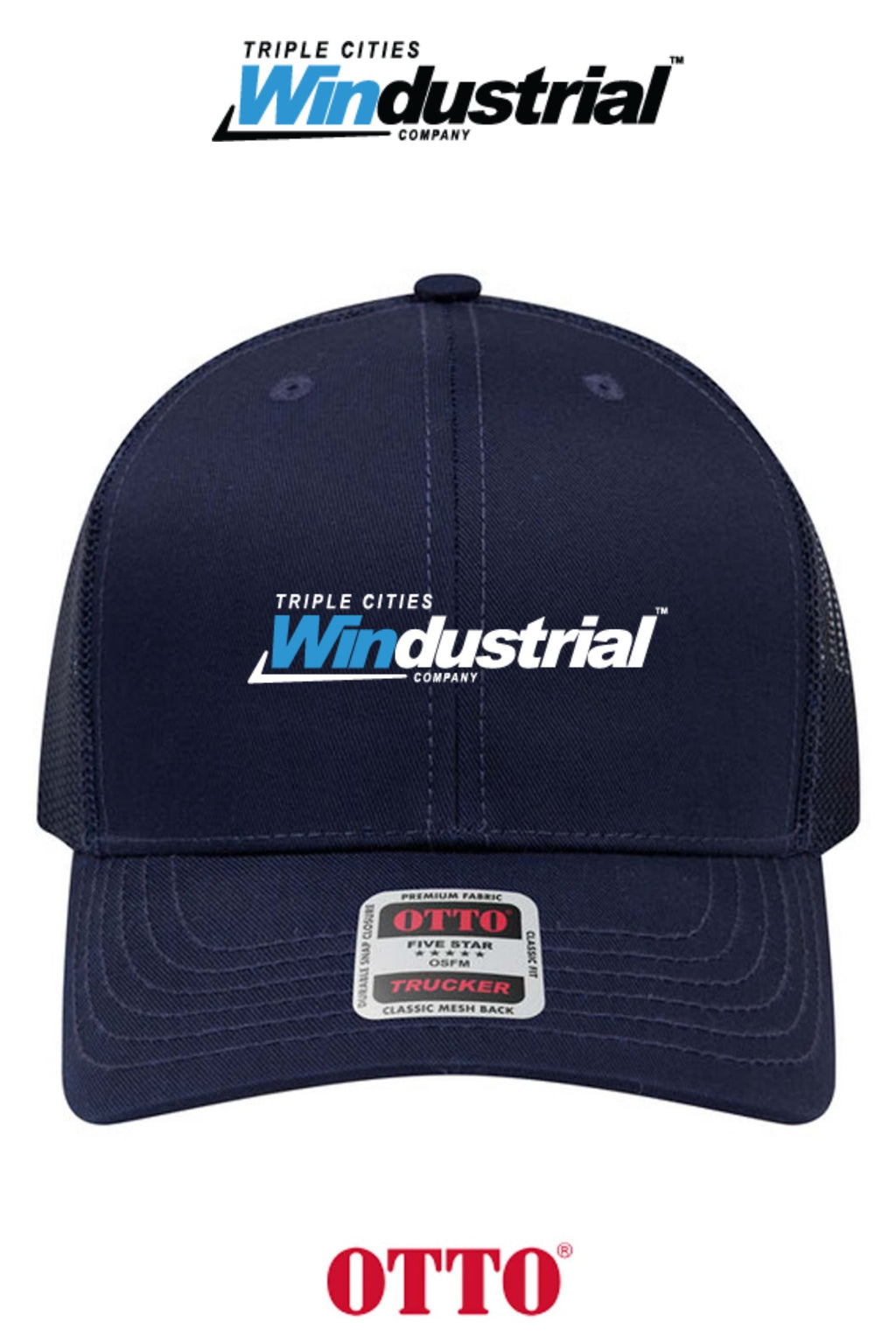 **BULK BUY SPECIAL** OTTO CAP® 6 Panel Mid Profile Mesh Back Trucker Hat - Windustrial Triple Cities