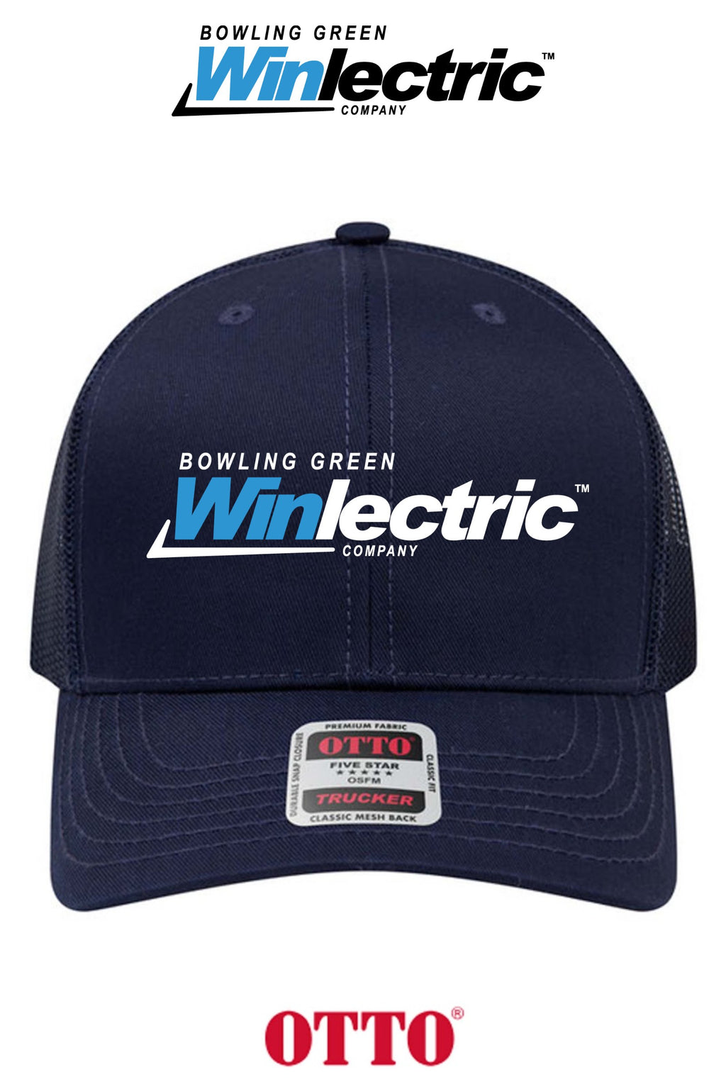 **BULK BUY SPECIAL** OTTO CAP® 6 Panel Mid Profile Mesh Back Trucker Hat - Bowling Green Winlectric