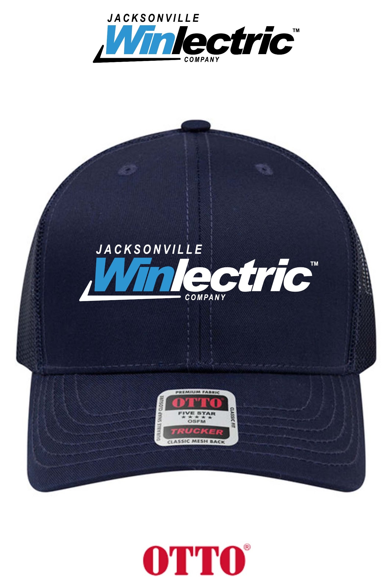 **BULK BUY SPECIAL** OTTO CAP® 6 Panel Mid Profile Mesh Back Trucker Hat - Jacksonville Winlectric