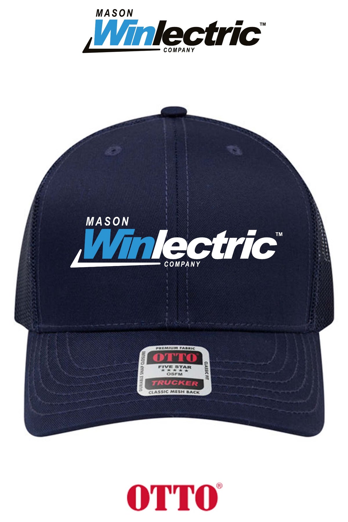 **BULK BUY SPECIAL** OTTO CAP® 6 Panel Mid Profile Mesh Back Trucker Hat - Mason Winlectric