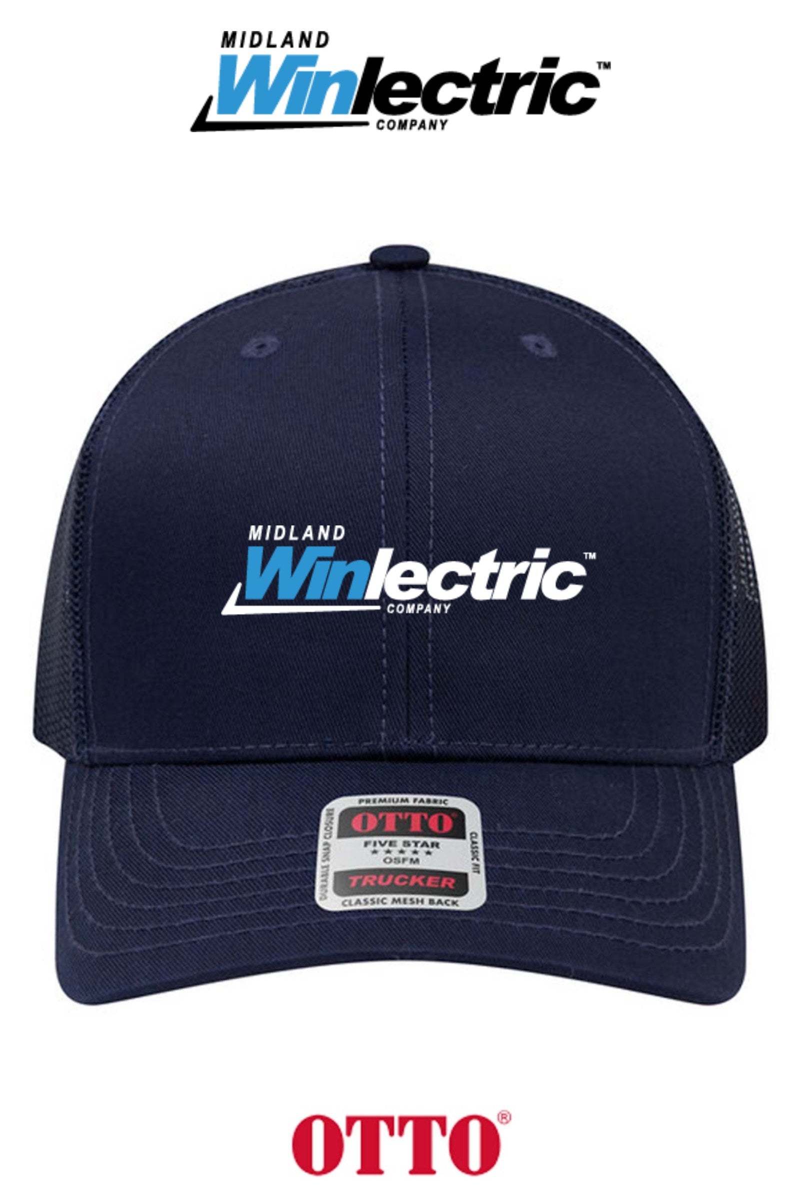 **BULK BUY SPECIAL** OTTO CAP® 6 Panel Mid Profile Mesh Back Trucker Hat - Winlectric of Midland
