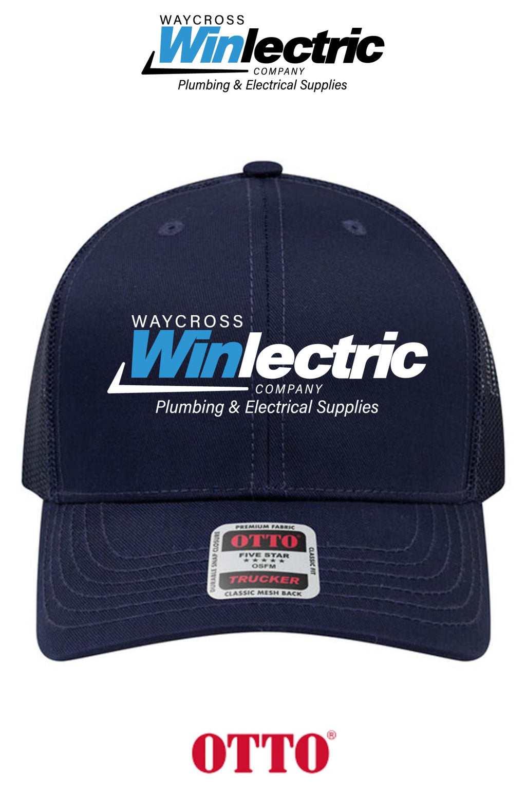 **BULK BUY SPECIAL** OTTO CAP® 6 Panel Mid Profile Mesh Back Trucker Hat - Waycross Winlectric