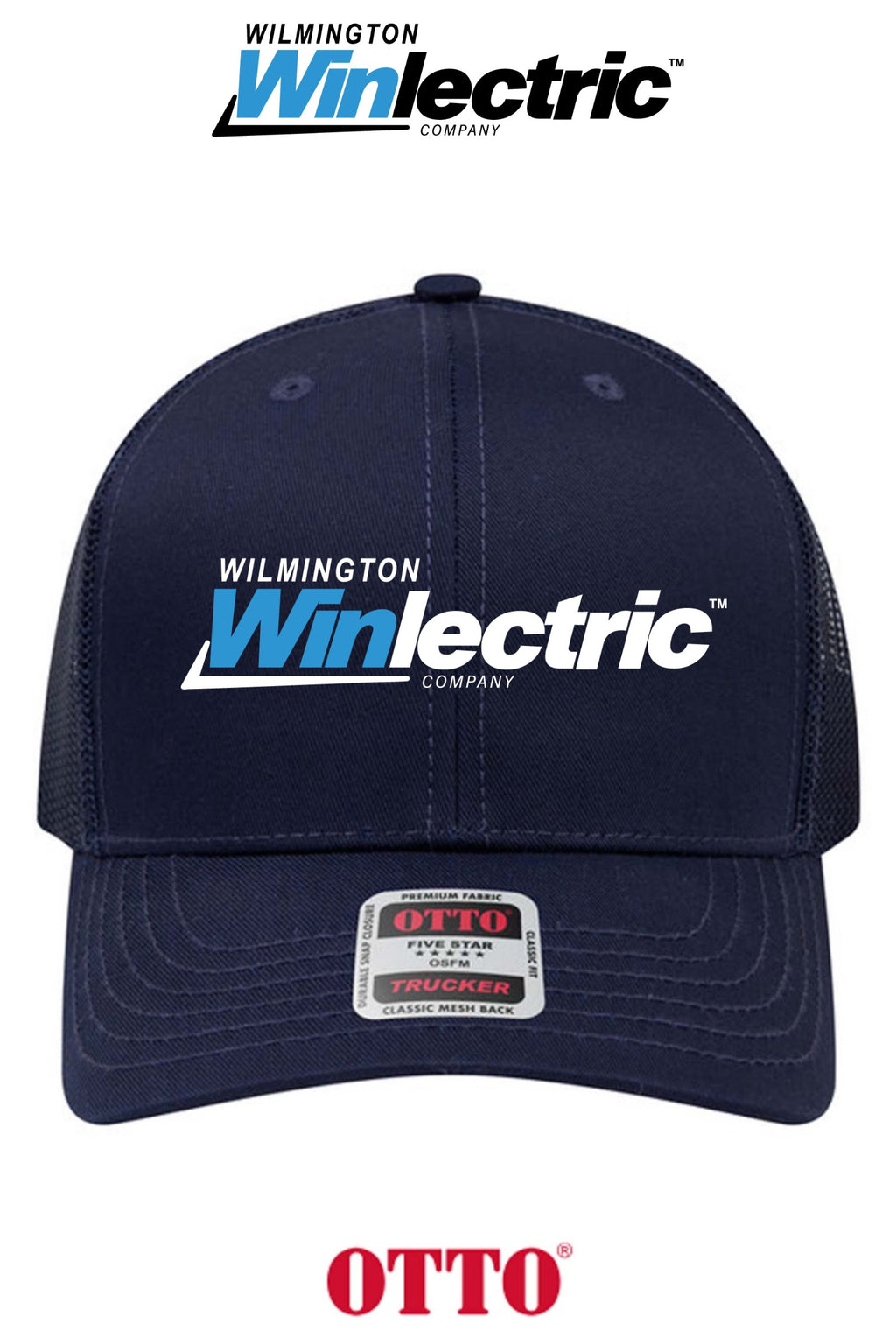 **BULK BUY SPECIAL** OTTO CAP® 6 Panel Mid Profile Mesh Back Trucker Hat - Wilmington Winlectric