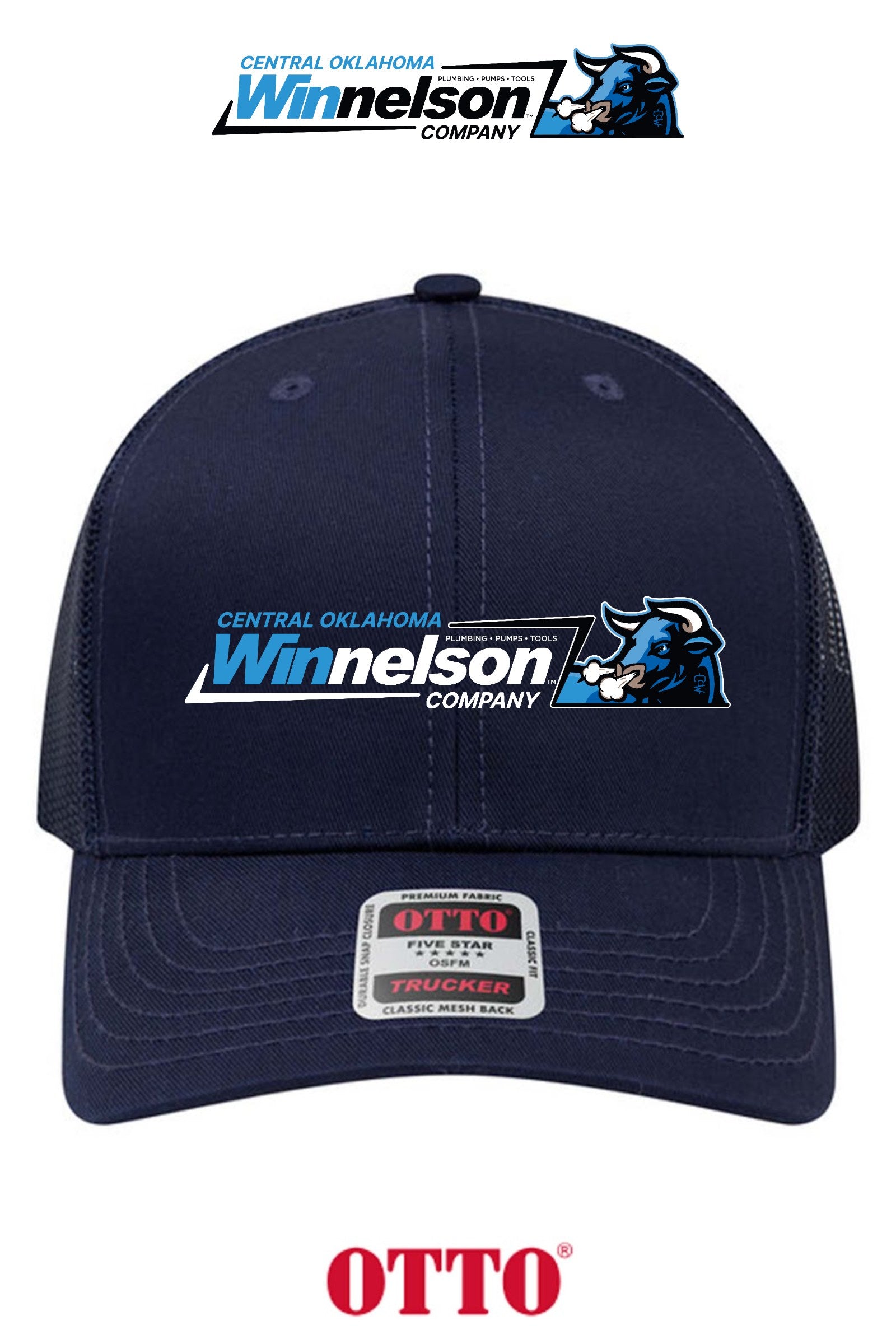**BULK BUY SPECIAL** OTTO CAP® 6 Panel Mid Profile Mesh Back Trucker Hat - Winnelson Central Oklahoma