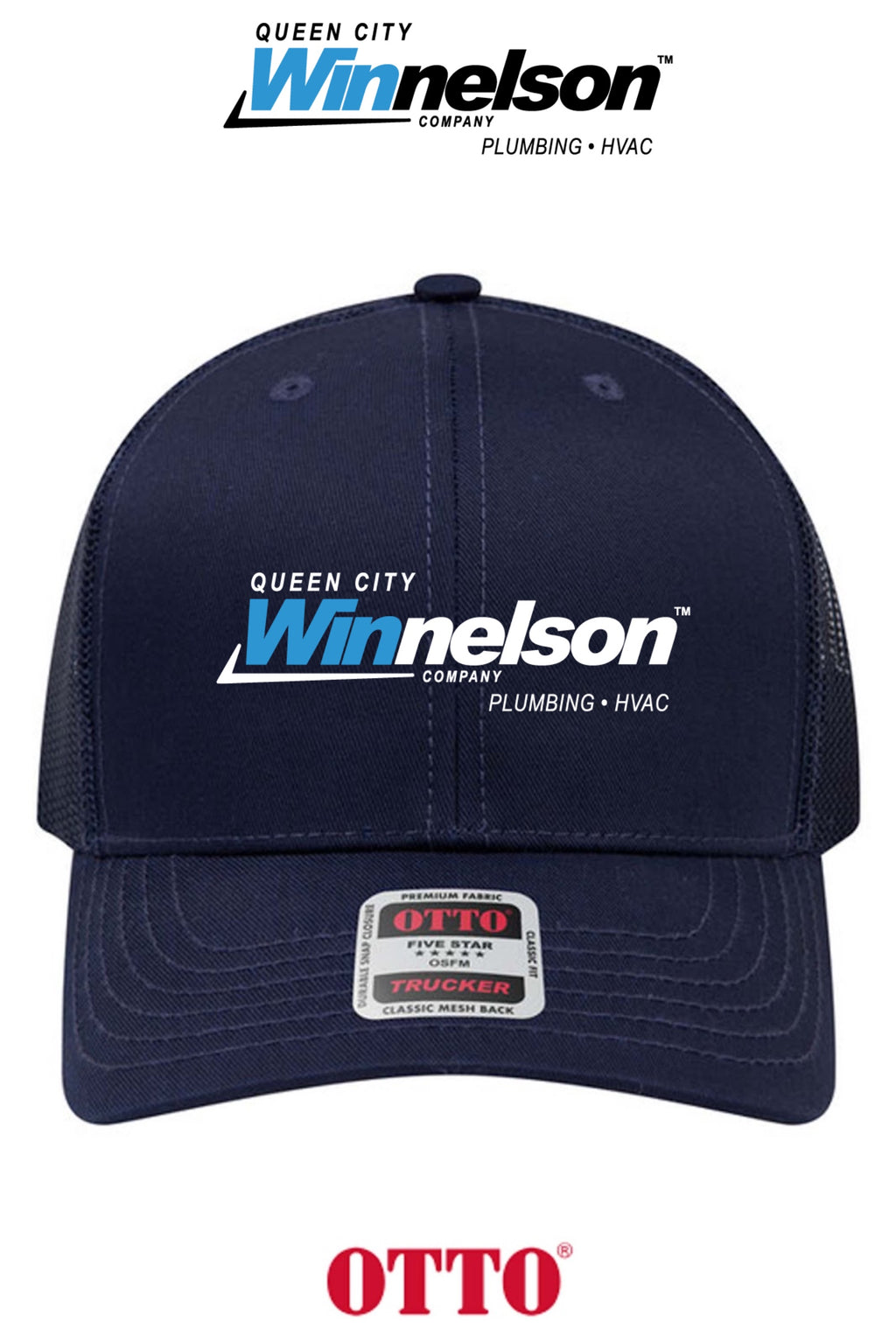 **BULK BUY SPECIAL** OTTO CAP® 6 Panel Mid Profile Mesh Back Trucker Hat - Queen City Winnelson