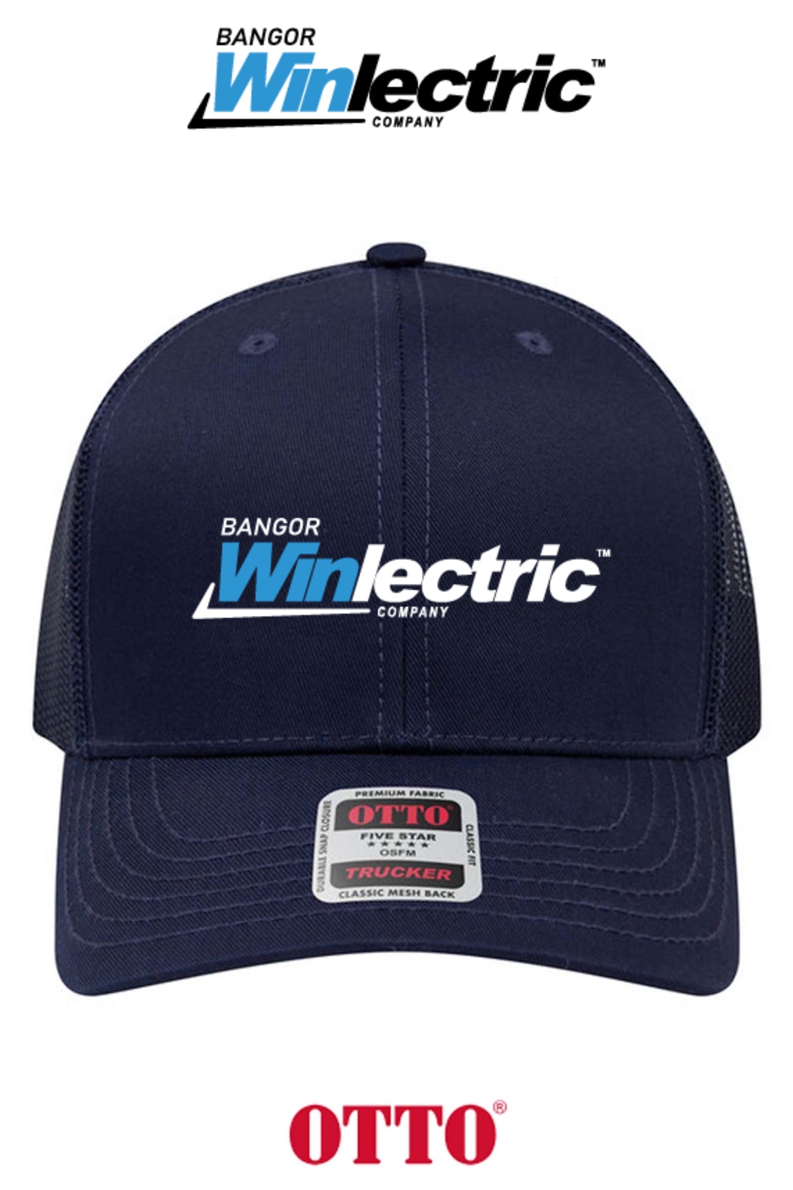**BULK BUY SPECIAL** OTTO CAP® 6 Panel Mid Profile Mesh Back Trucker Hat - Winlectric Bangor
