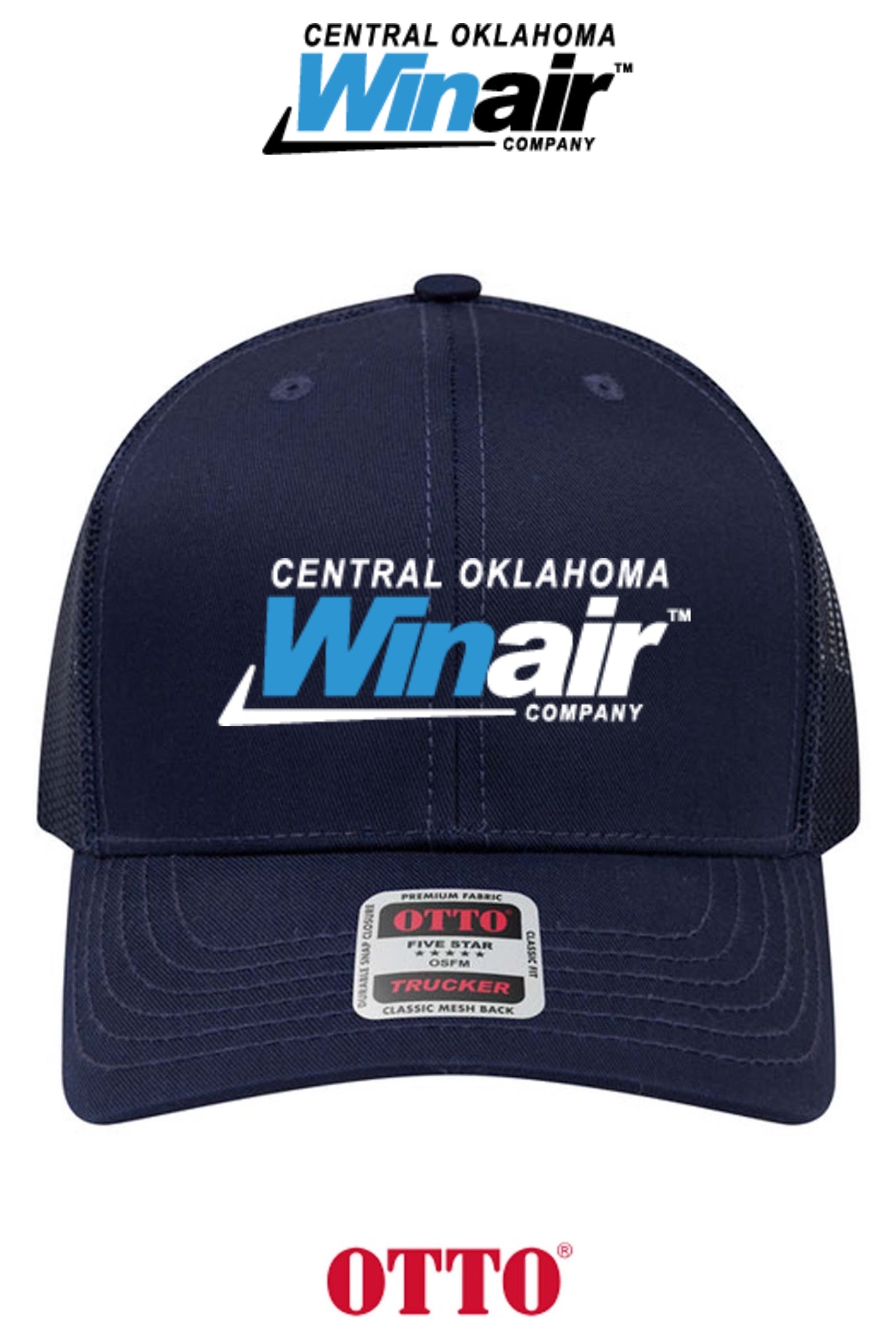**BULK BUY SPECIAL** OTTO CAP® 6 Panel Mid Profile Mesh Back Trucker Hat - Central Oklahoma Winair