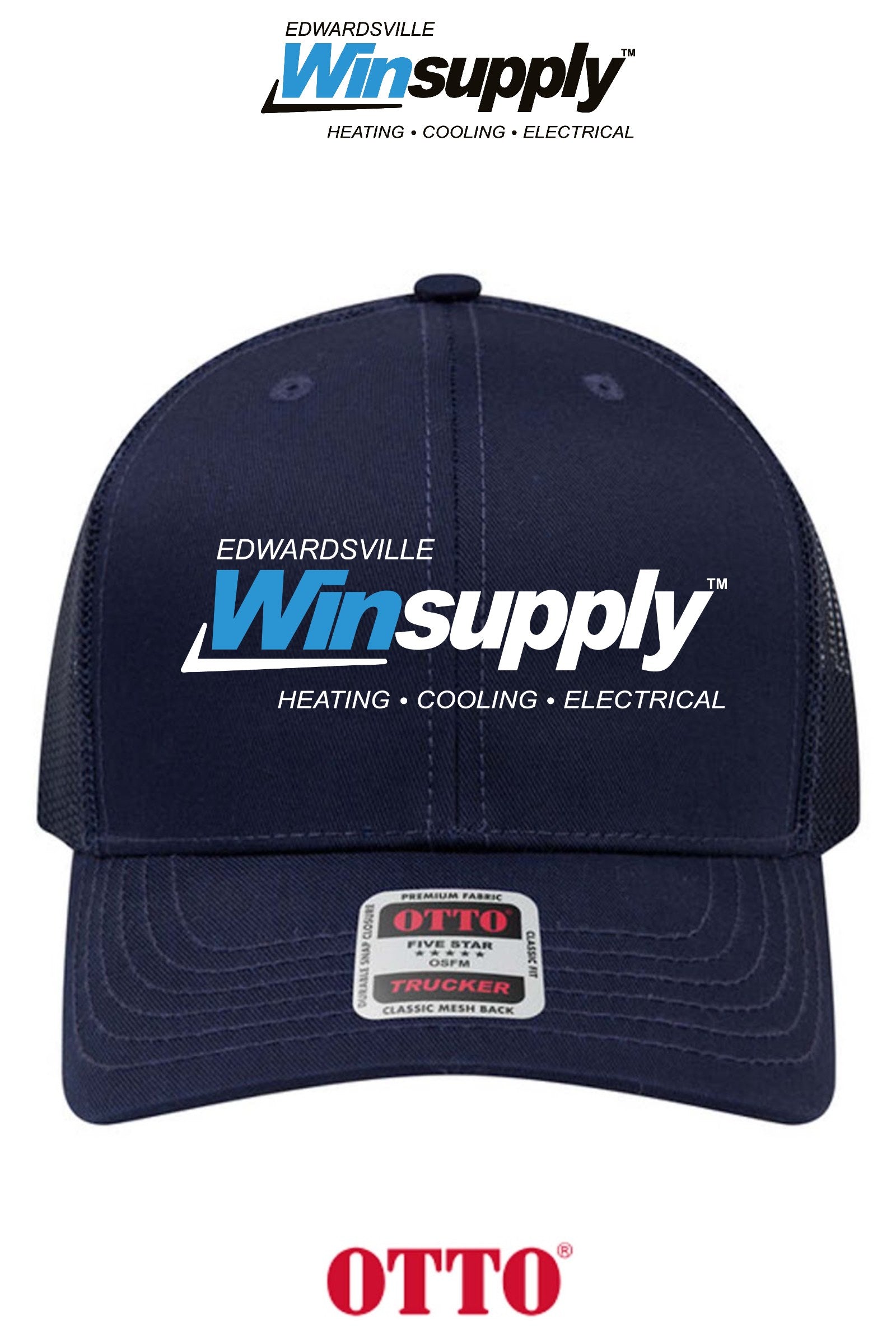 **BULK BUY SPECIAL** OTTO CAP® 6 Panel Mid Profile Mesh Back Trucker Hat - Edwardsville Winsupply