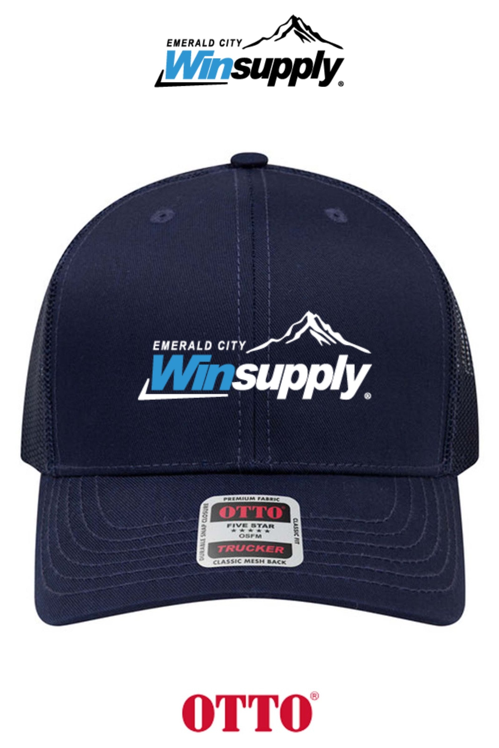**BULK BUY SPECIAL** OTTO CAP® 6 Panel Mid Profile Mesh Back Trucker Hat - Winsupply Emerald City