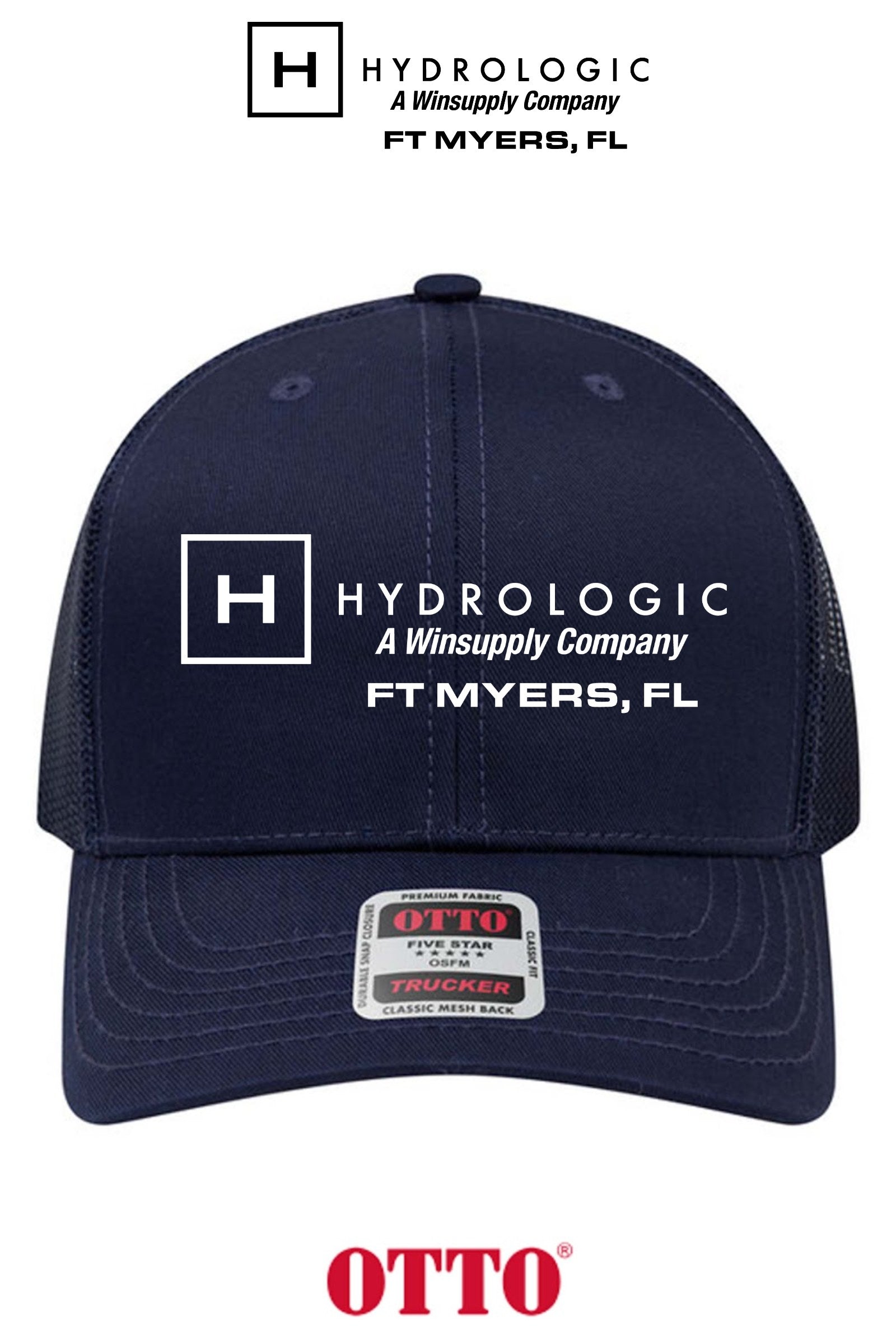 **BULK BUY SPECIAL** OTTO CAP® 6 Panel Mid Profile Mesh Back Trucker Hat - Winsupply Ft Myers FL Co.