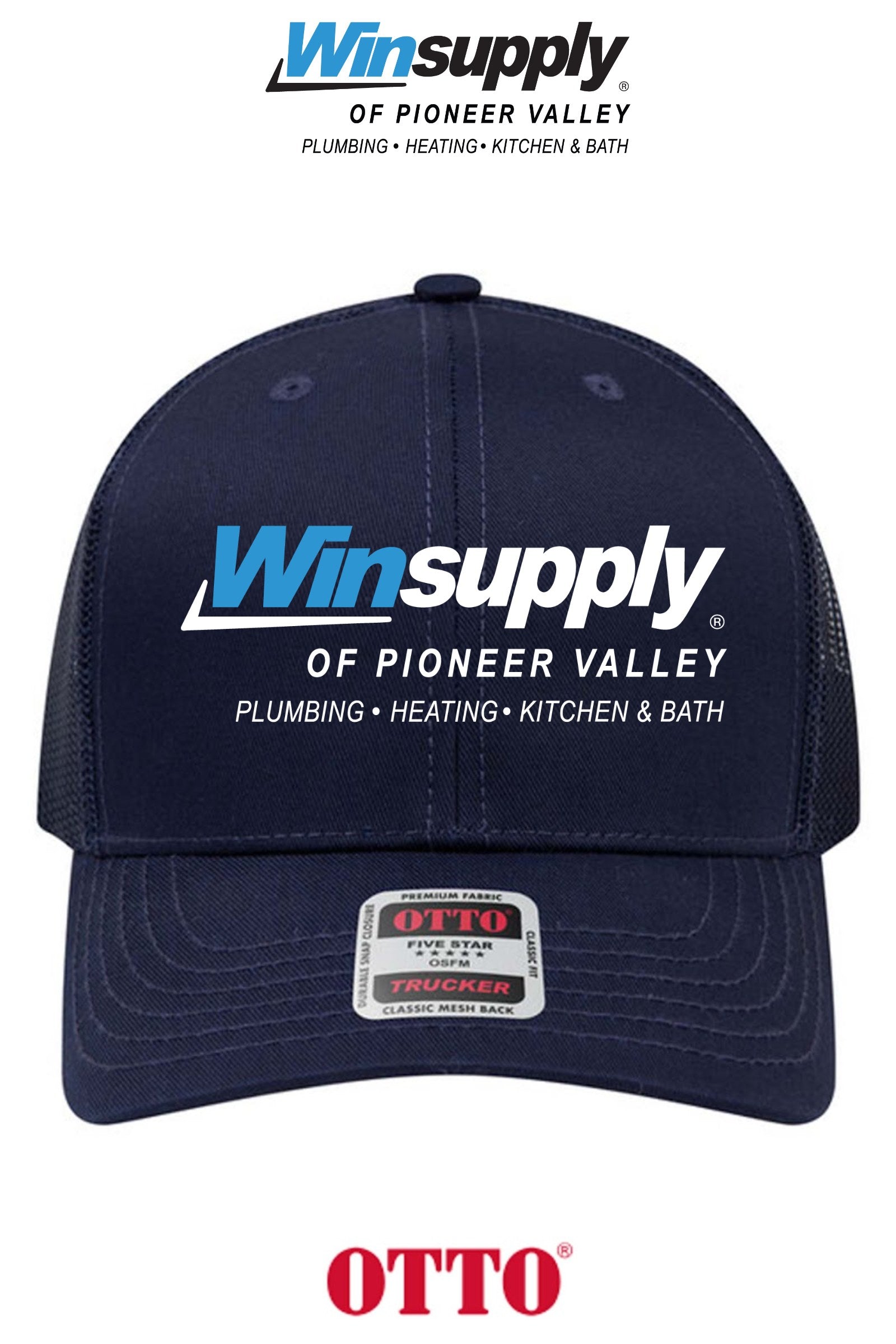 **BULK BUY SPECIAL** OTTO CAP® 6 Panel Mid Profile Mesh Back Trucker Hat - Winsupply of Pioneer Valley