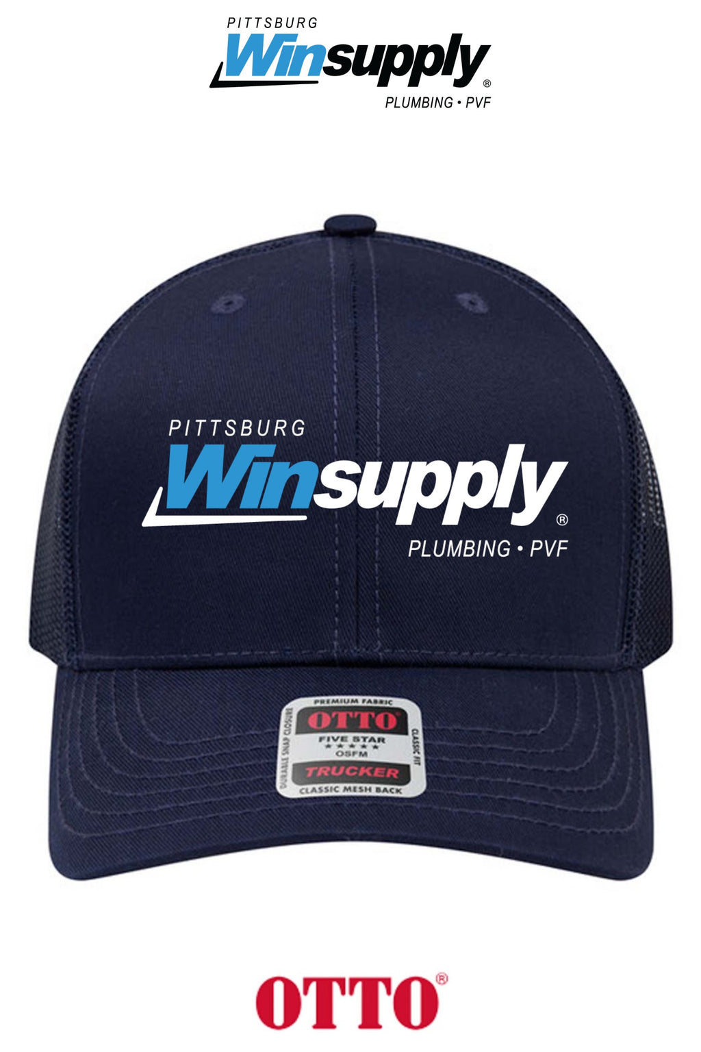 **BULK BUY SPECIAL** OTTO CAP® 6 Panel Mid Profile Mesh Back Trucker Hat - Pittsburg Winsupply