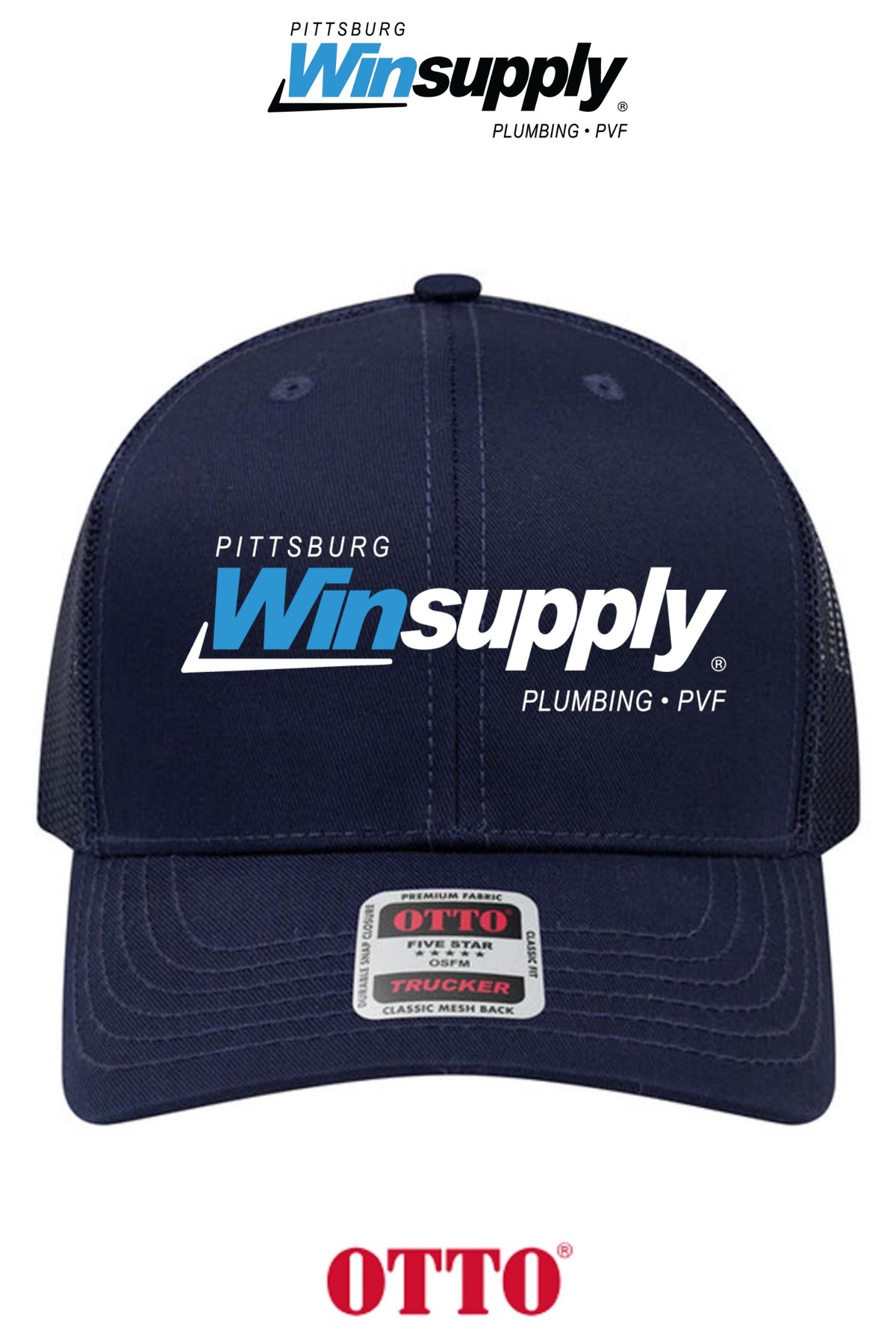 **BULK BUY SPECIAL** OTTO CAP® 6 Panel Mid Profile Mesh Back Trucker Hat - Pittsburg Winsupply