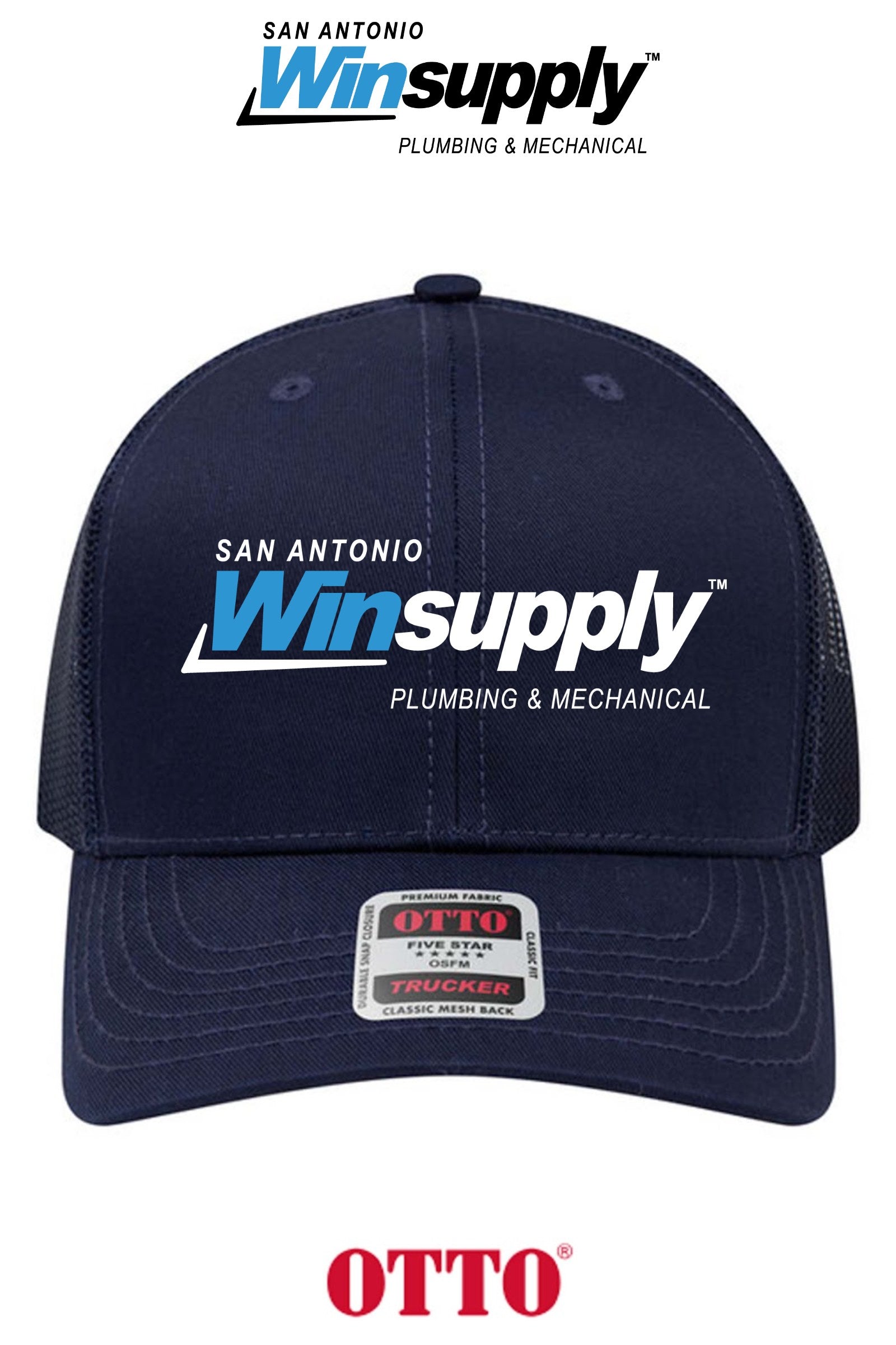 **BULK BUY SPECIAL** OTTO CAP® 6 Panel Mid Profile Mesh Back Trucker Hat - San Antonio Winsupply