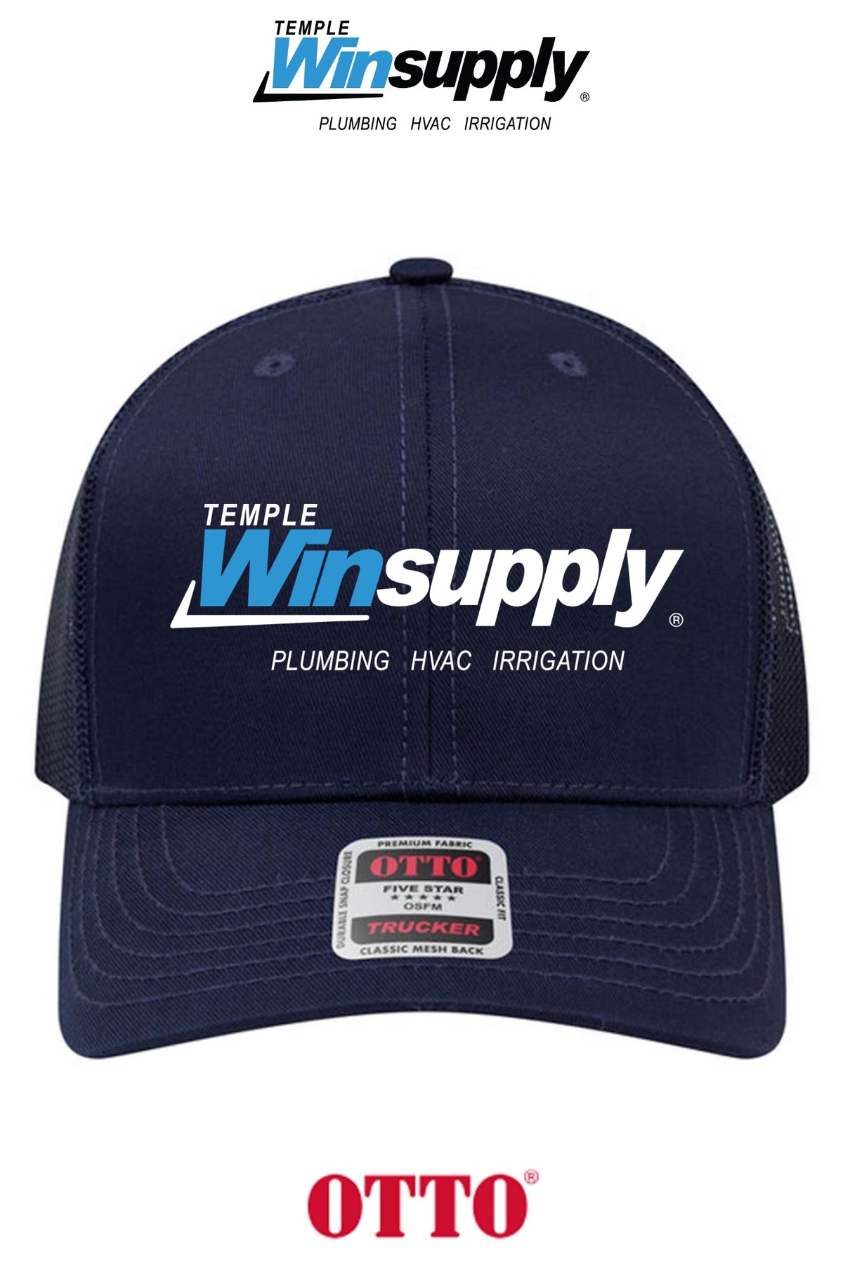 **BULK BUY SPECIAL** OTTO CAP® 6 Panel Mid Profile Mesh Back Trucker Hat - Temple Winsupply