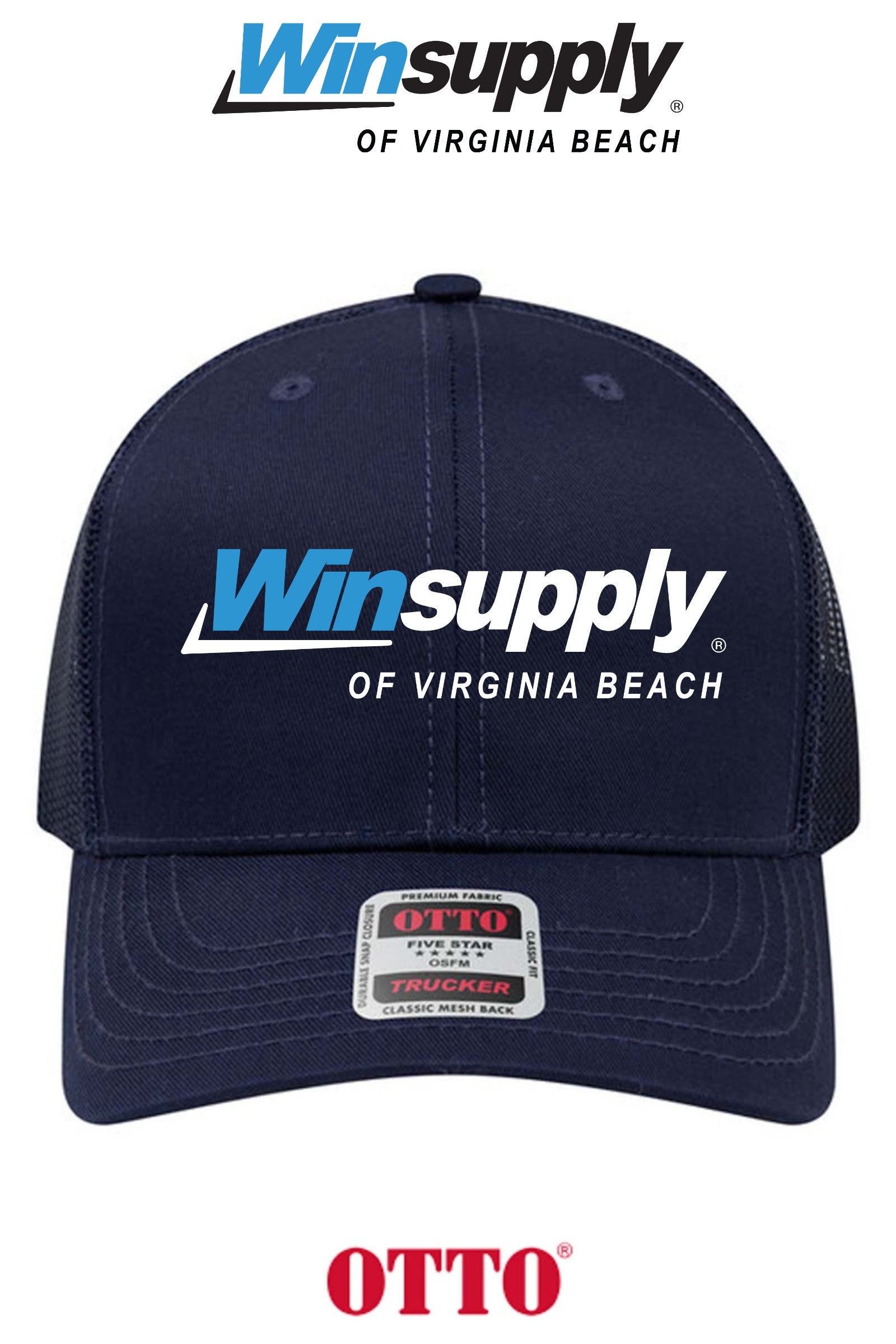 **BULK BUY SPECIAL** OTTO CAP® 6 Panel Mid Profile Mesh Back Trucker Hat - Winsupply Virginia Beach VA