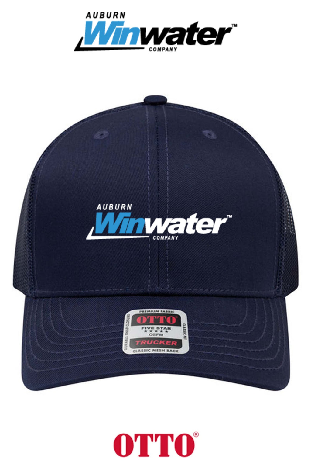 **BULK BUY SPECIAL** OTTO CAP® 6 Panel Mid Profile Mesh Back Trucker Hat - Auburn Winwater