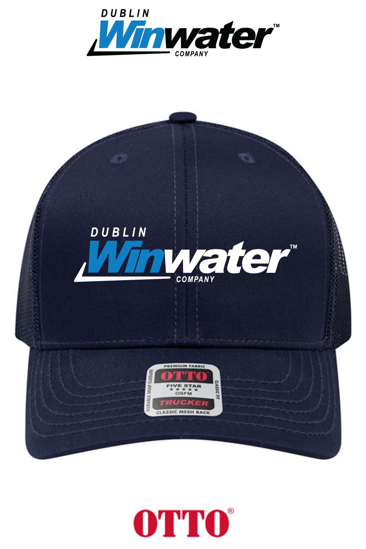 **BULK BUY SPECIAL** OTTO CAP® 6 Panel Mid Profile Mesh Back Trucker Hat - Dublin Winwater