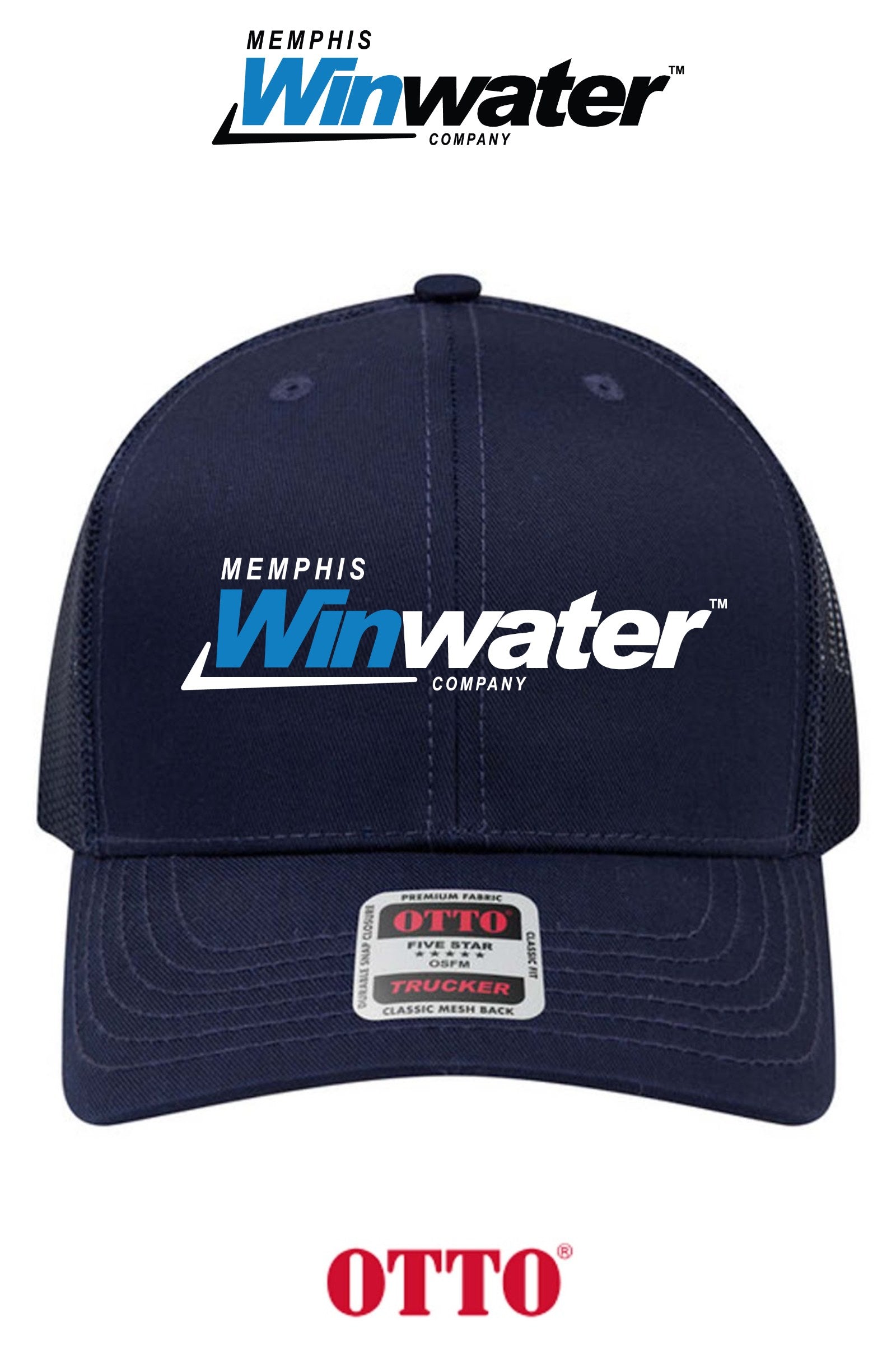 **BULK BUY SPECIAL** OTTO CAP® 6 Panel Mid Profile Mesh Back Trucker Hat - Memphis Winwater