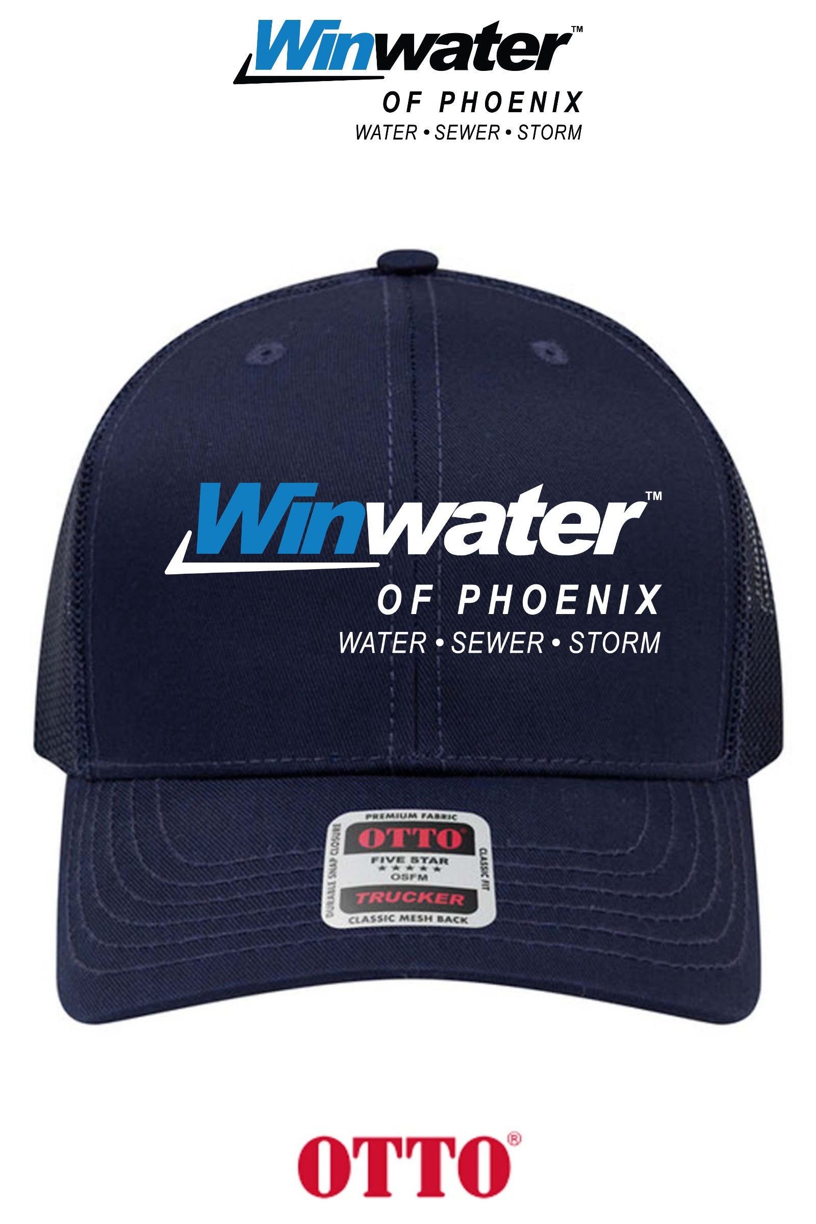 **BULK BUY SPECIAL** OTTO CAP® 6 Panel Mid Profile Mesh Back Trucker Hat - Winwater of Phoenix