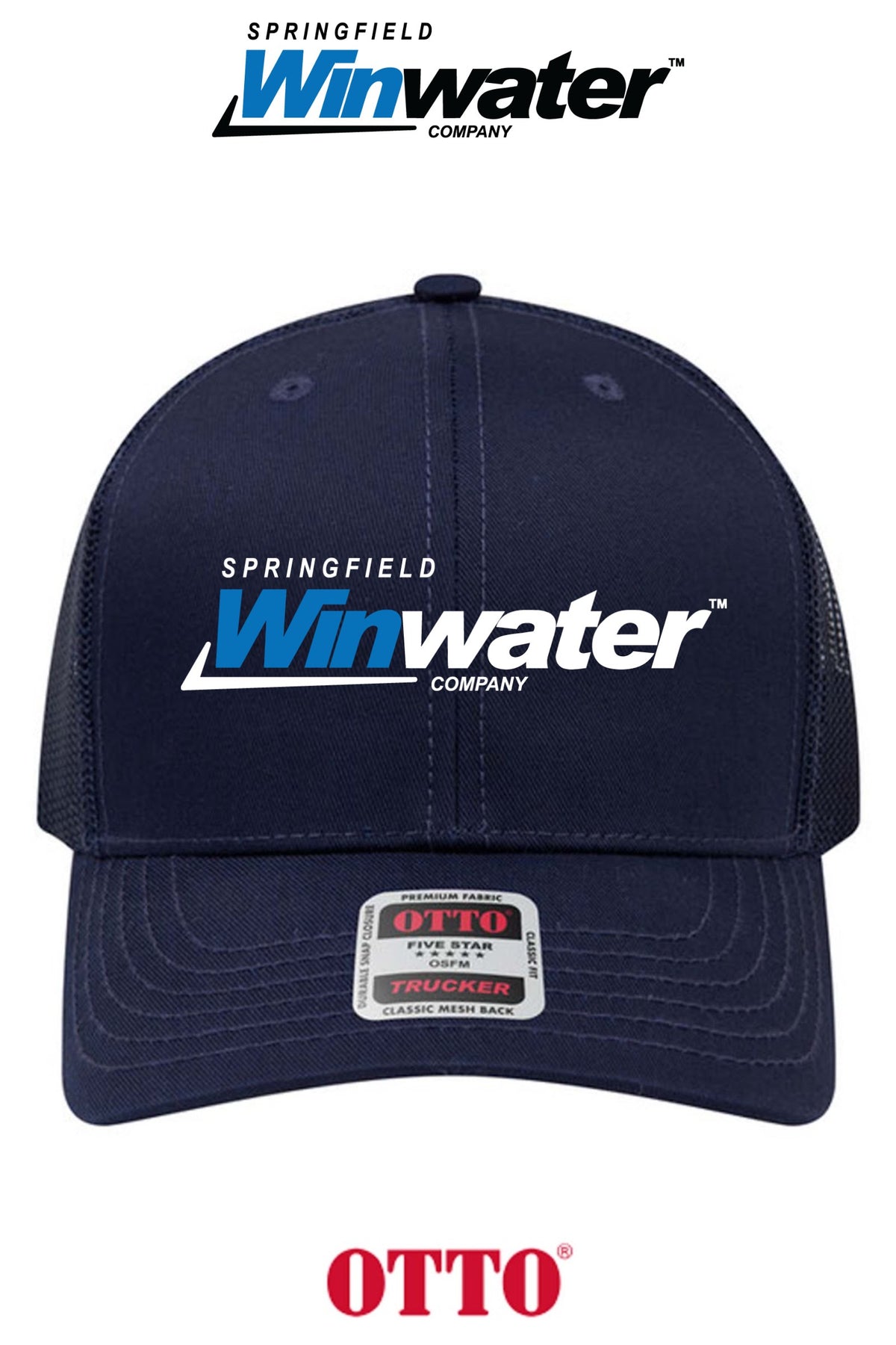 **BULK BUY SPECIAL** OTTO CAP® 6 Panel Mid Profile Mesh Back Trucker Hat - Springfield Winwater