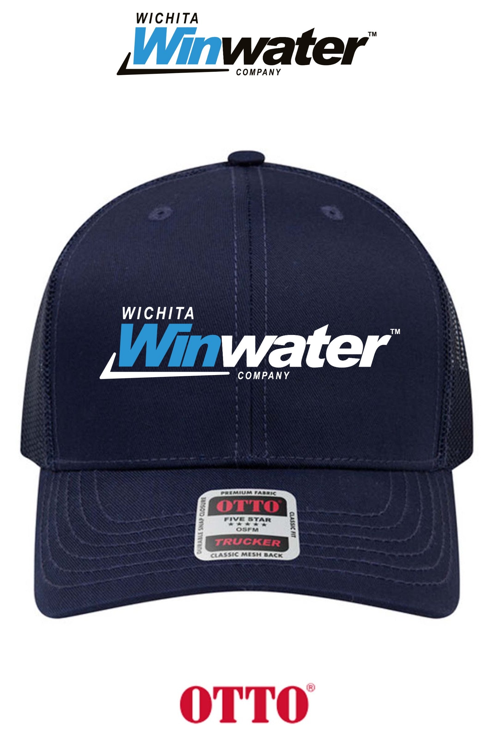 **BULK BUY SPECIAL** OTTO CAP® 6 Panel Mid Profile Mesh Back Trucker Hat - Wichita Winwater