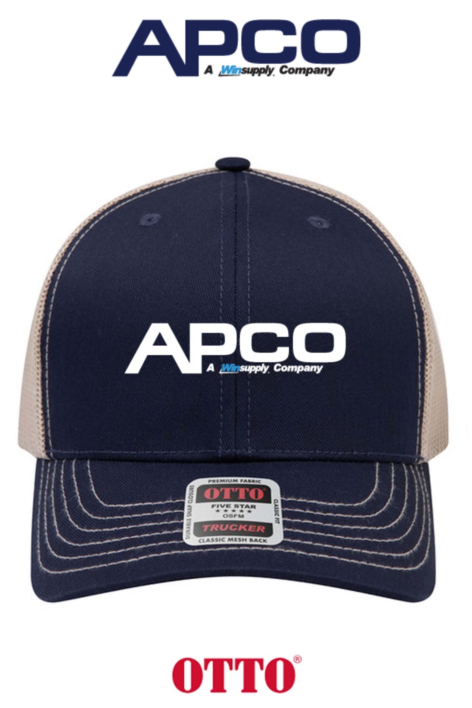 **BULK BUY SPECIAL** OTTO CAP® 6 Panel Mid Profile Mesh Back Trucker Hat - APCO Supply - Indianapolis