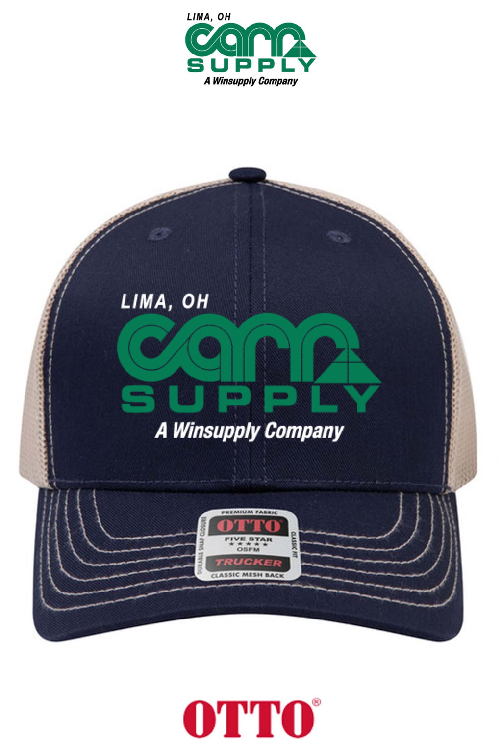 **BULK BUY SPECIAL** OTTO CAP® 6 Panel Mid Profile Mesh Back Trucker Hat - Carr Supply - Lima
