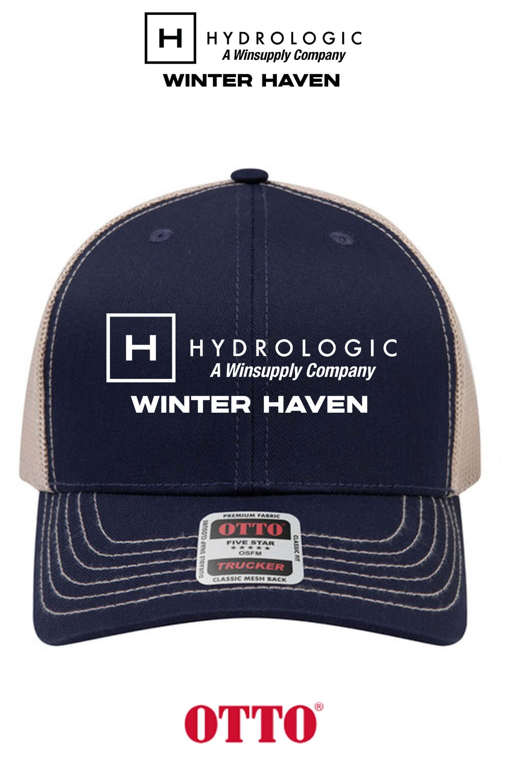 **BULK BUY SPECIAL** OTTO CAP® 6 Panel Mid Profile Mesh Back Trucker Hat - Winsupply of Winter Haven
