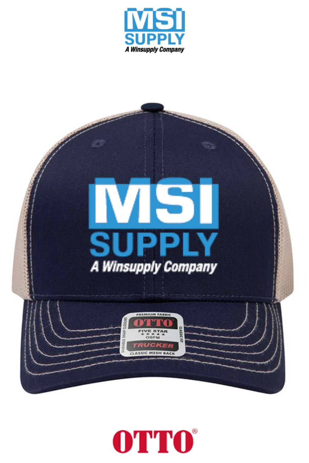 **BULK BUY SPECIAL** OTTO CAP® 6 Panel Mid Profile Mesh Back Trucker Hat - MSI Supply Houston