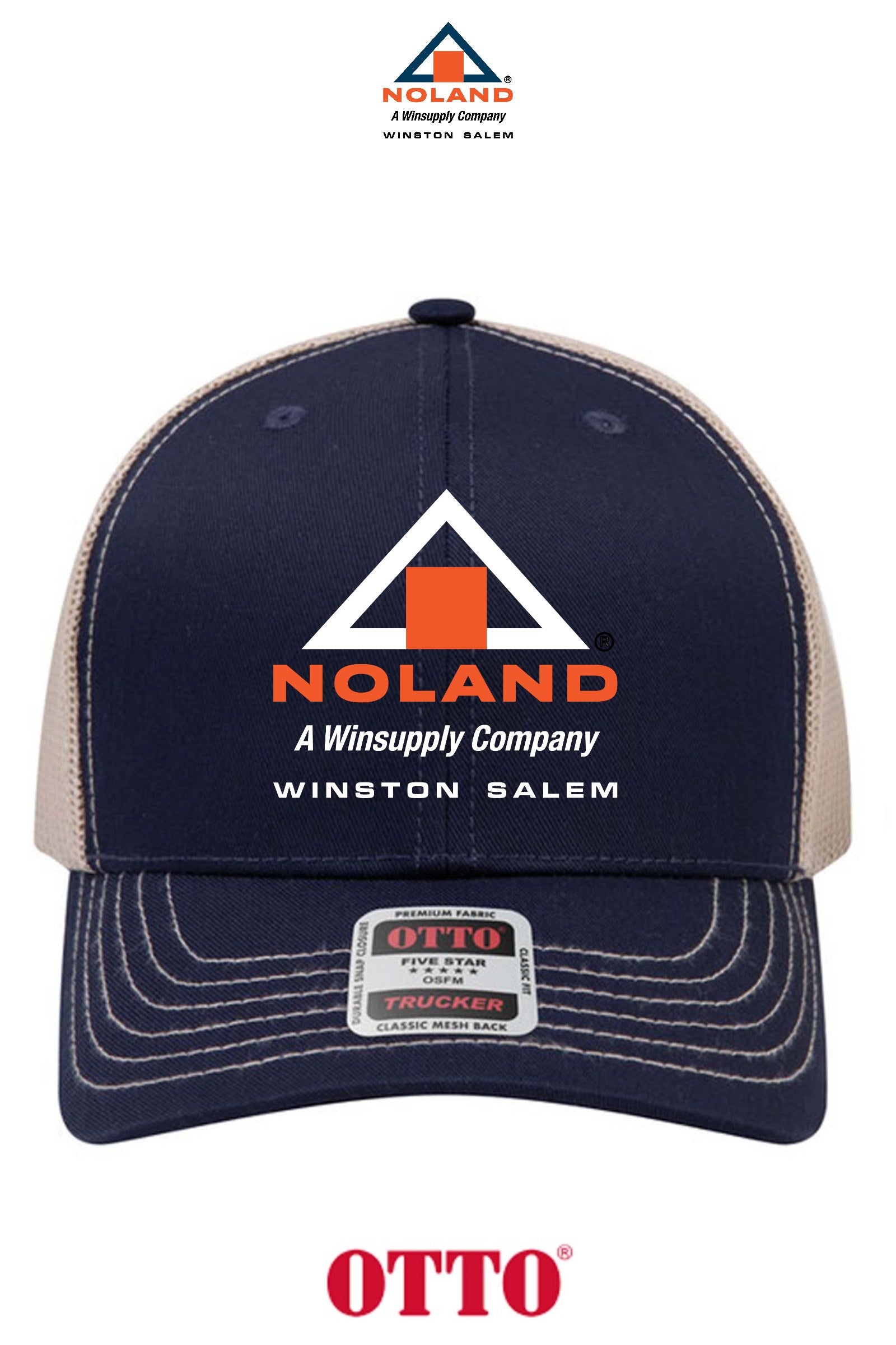 **BULK BUY SPECIAL** OTTO CAP® 6 Panel Mid Profile Mesh Back Trucker Hat - Winston Salem Noland